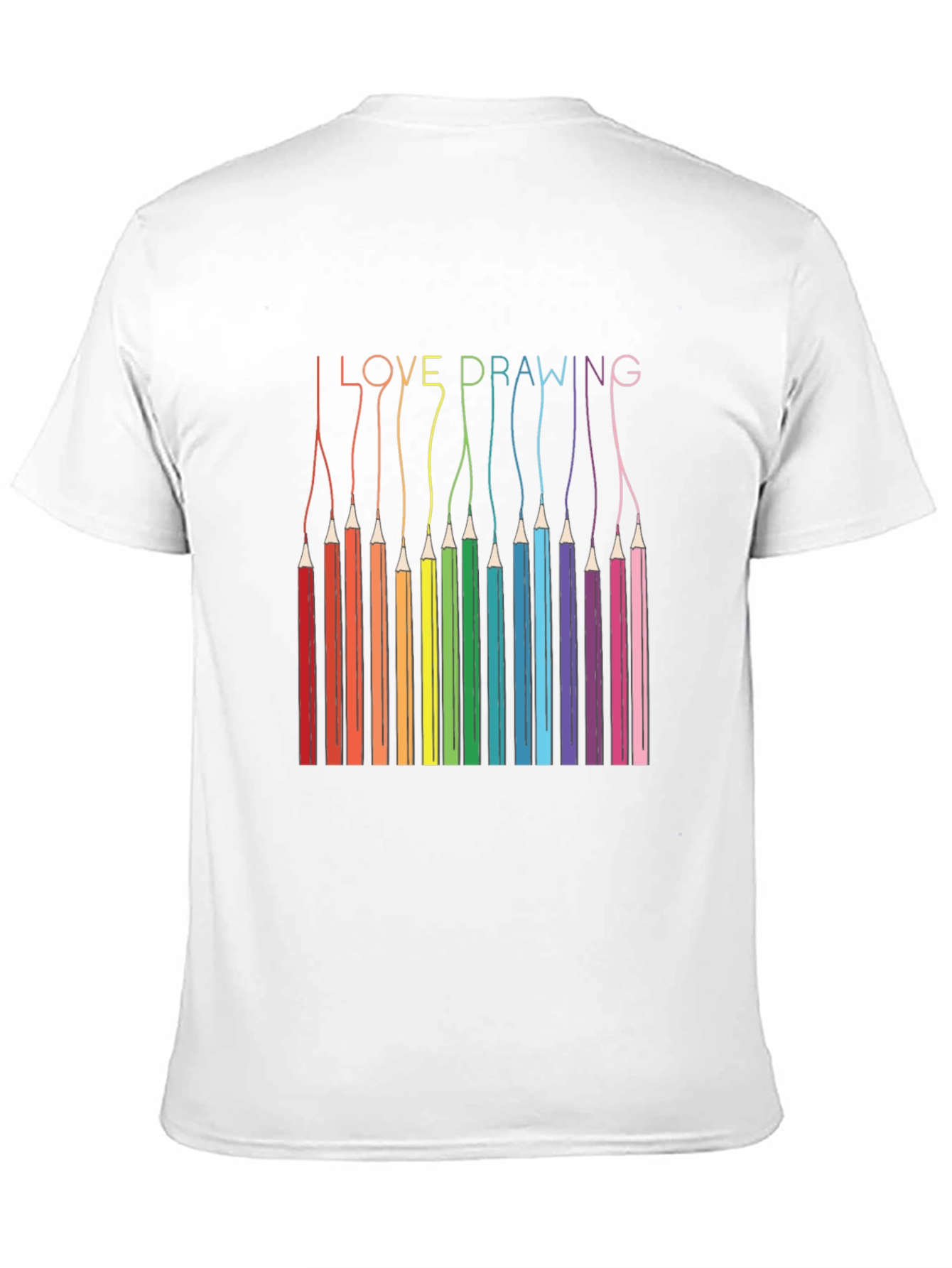 I Love Drawing T-Shirt - Rainbow Pencils
