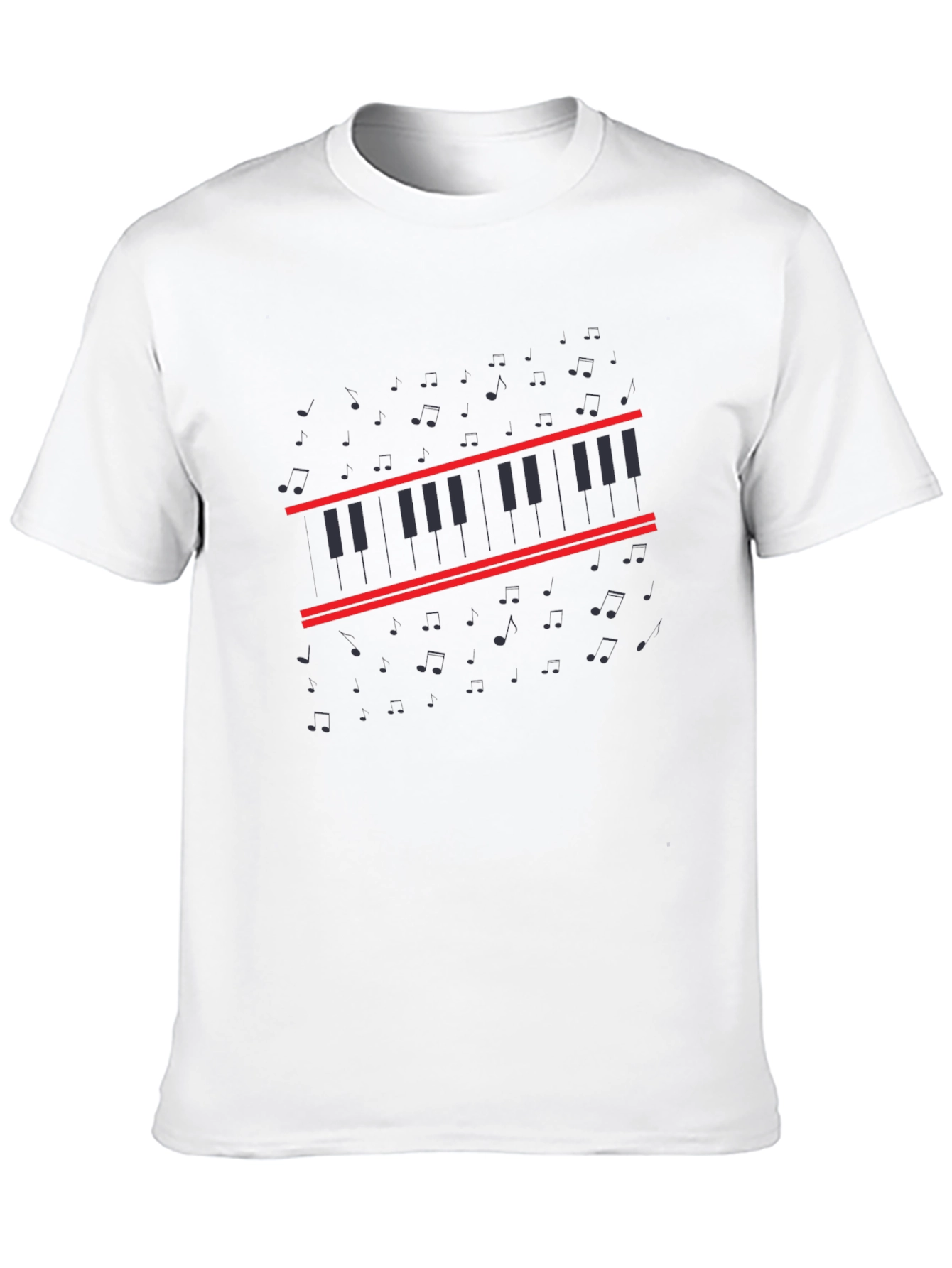 Piano Keys Graphic Tee - Musical Style Shirt