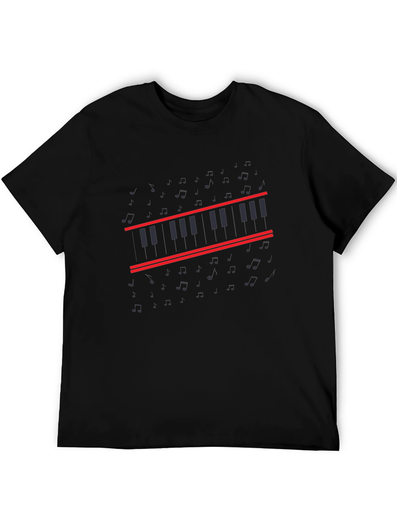Piano Keys Graphic Tee - Musical Style Shirt