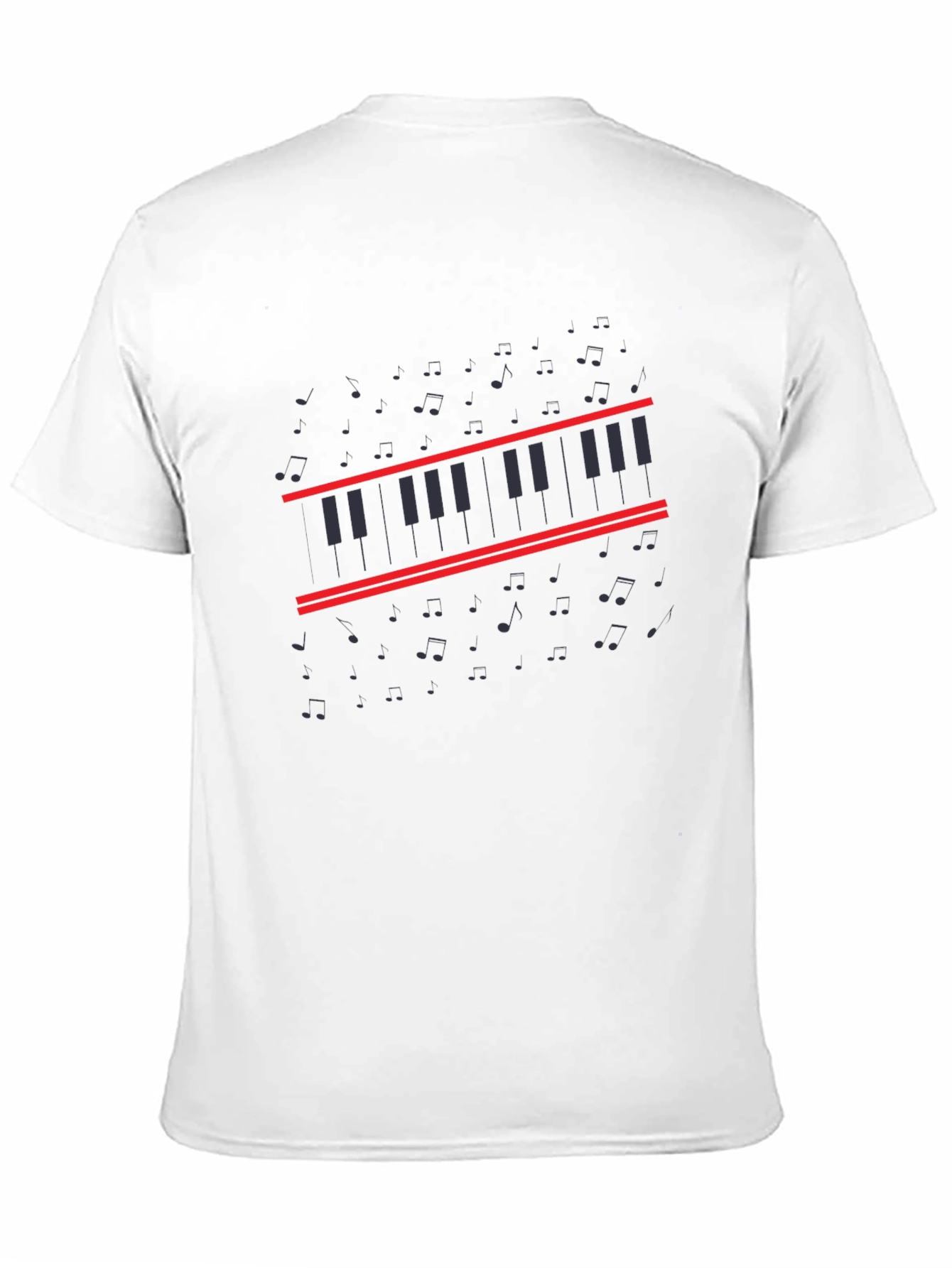 Piano Keys Graphic Tee - Musical Style Shirt