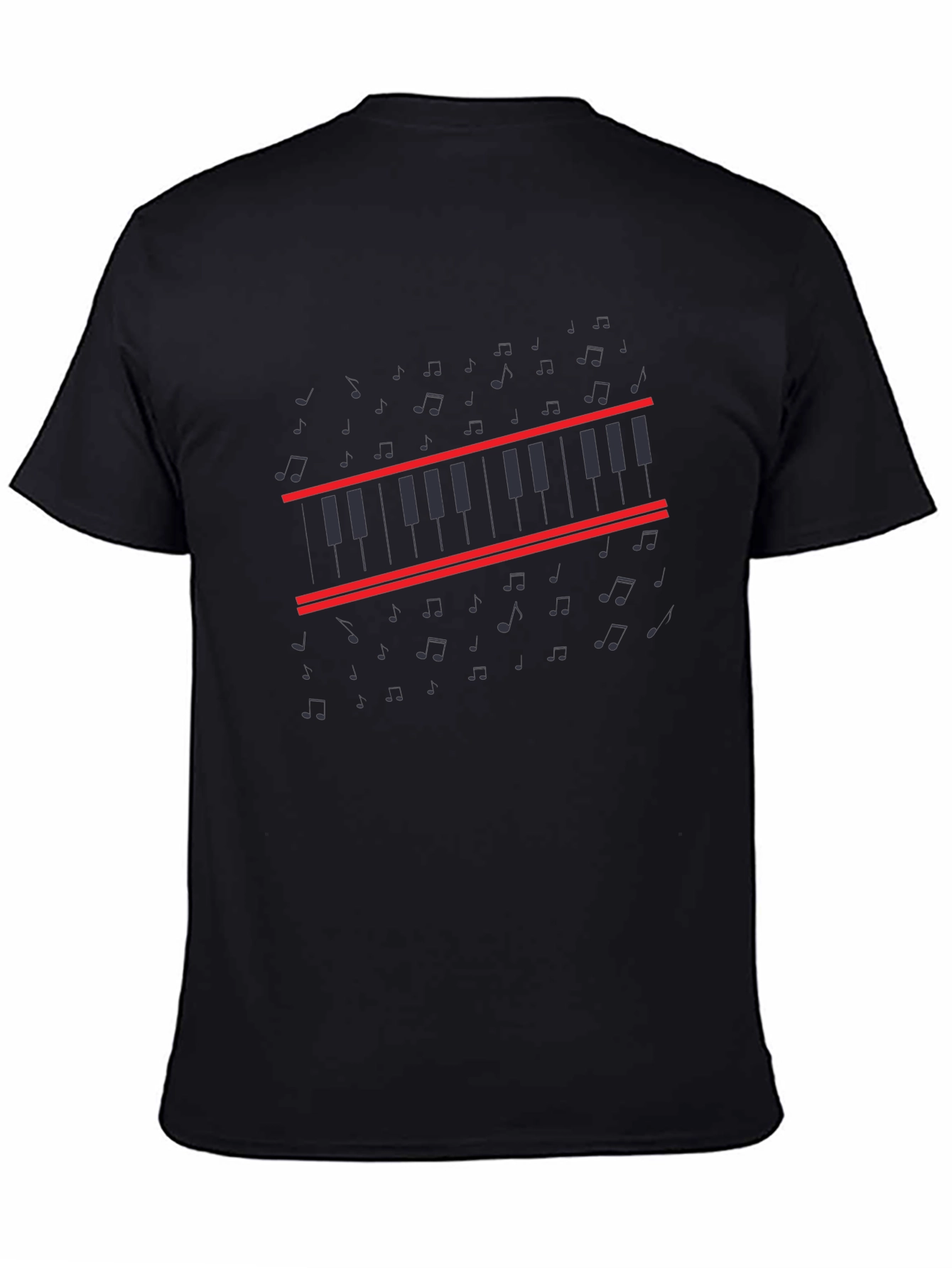 Piano Keys Graphic Tee - Musical Style Shirt