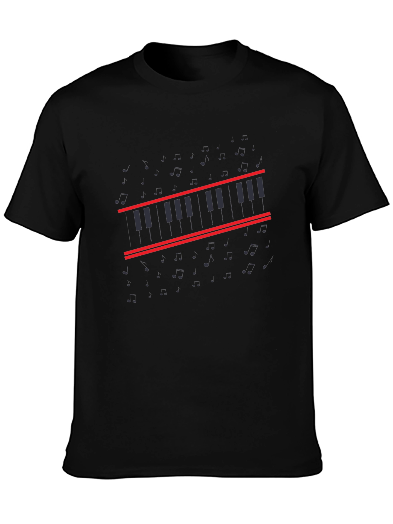 Piano Keys Graphic Tee - Musical Style Shirt
