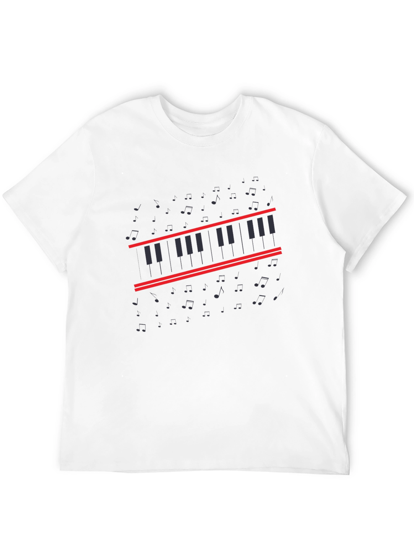 Piano Keys Graphic Tee - Musical Style Shirt