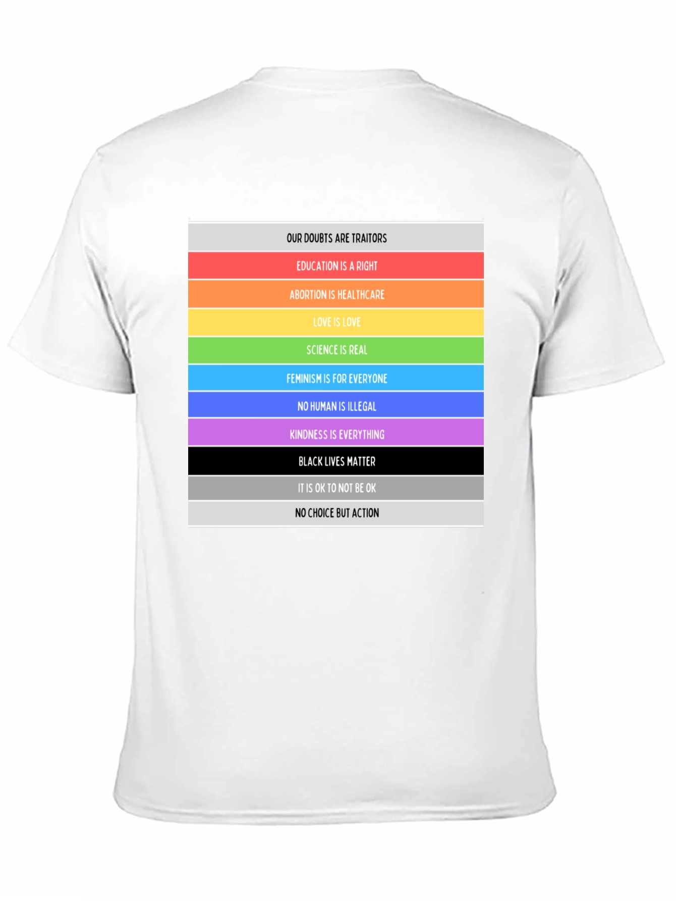 Equality & Love T-Shirt: Rainbow Pride Message Tee