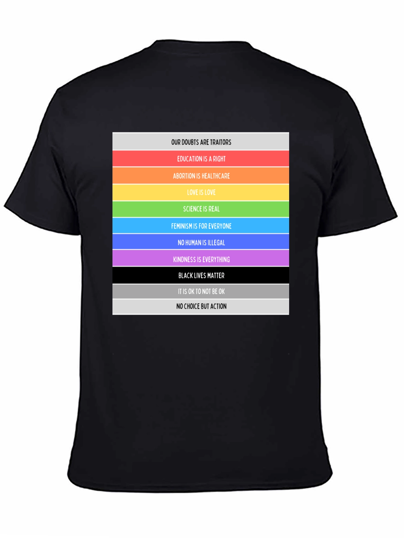 Equality & Love T-Shirt: Rainbow Pride Message Tee