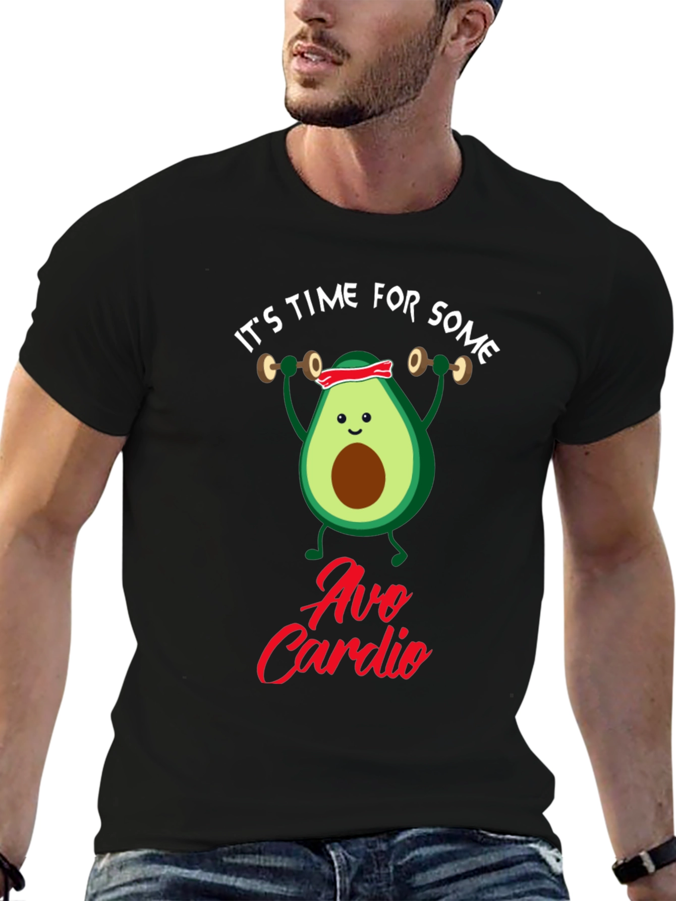Avo Cardio Black T-Shirt - Gym Humor