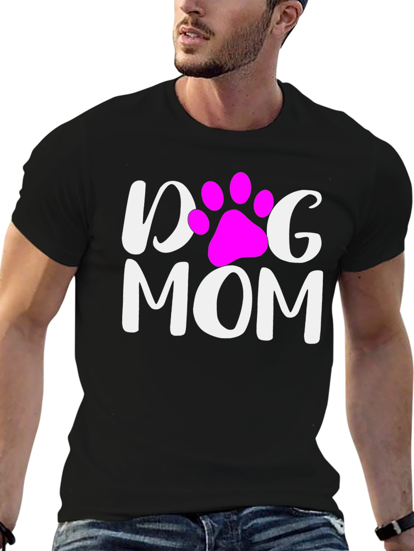Dog Mom T-Shirt - Cute Paw Print Graphic Tee