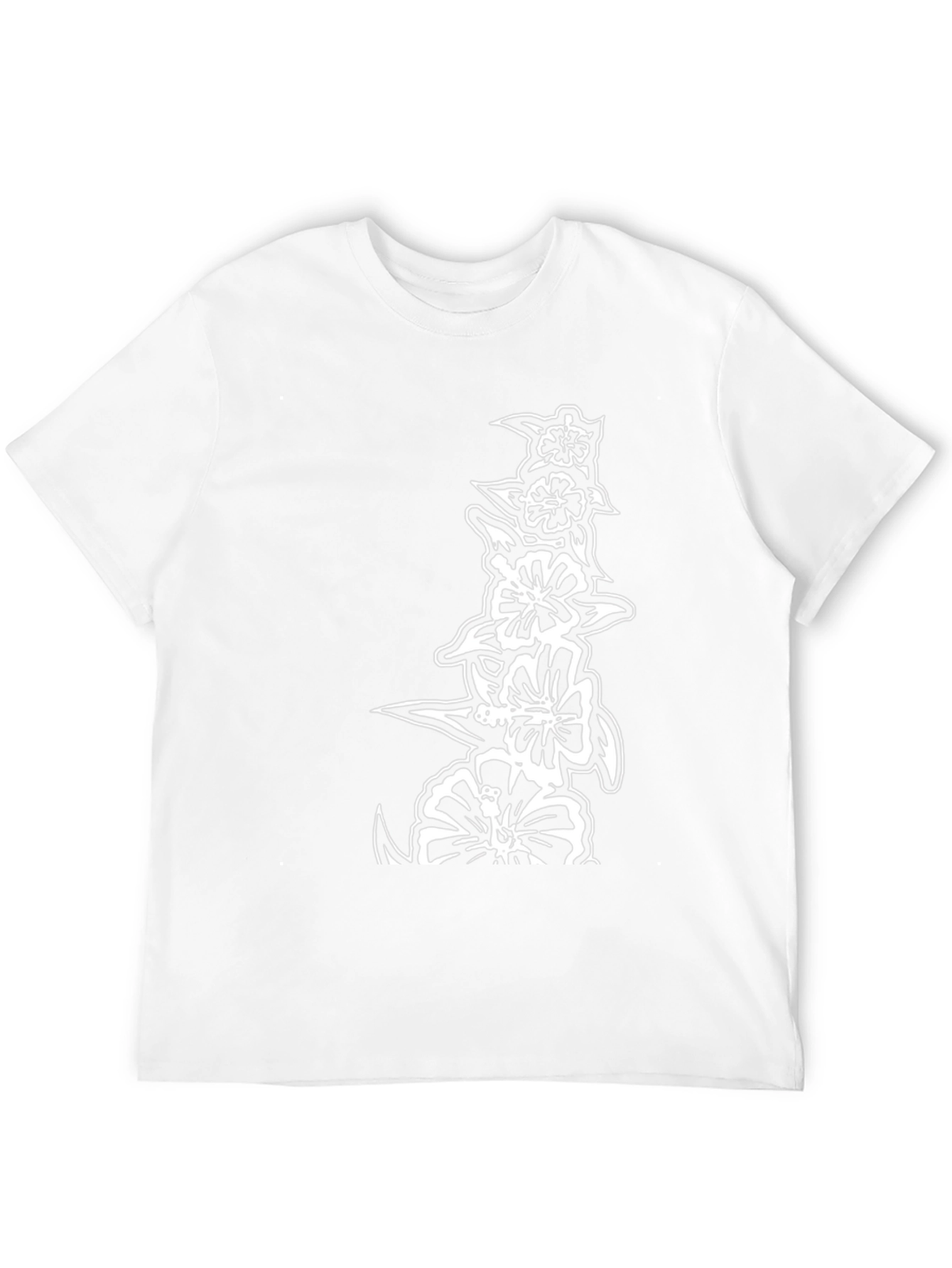 Floral Print Black T-Shirt for Men