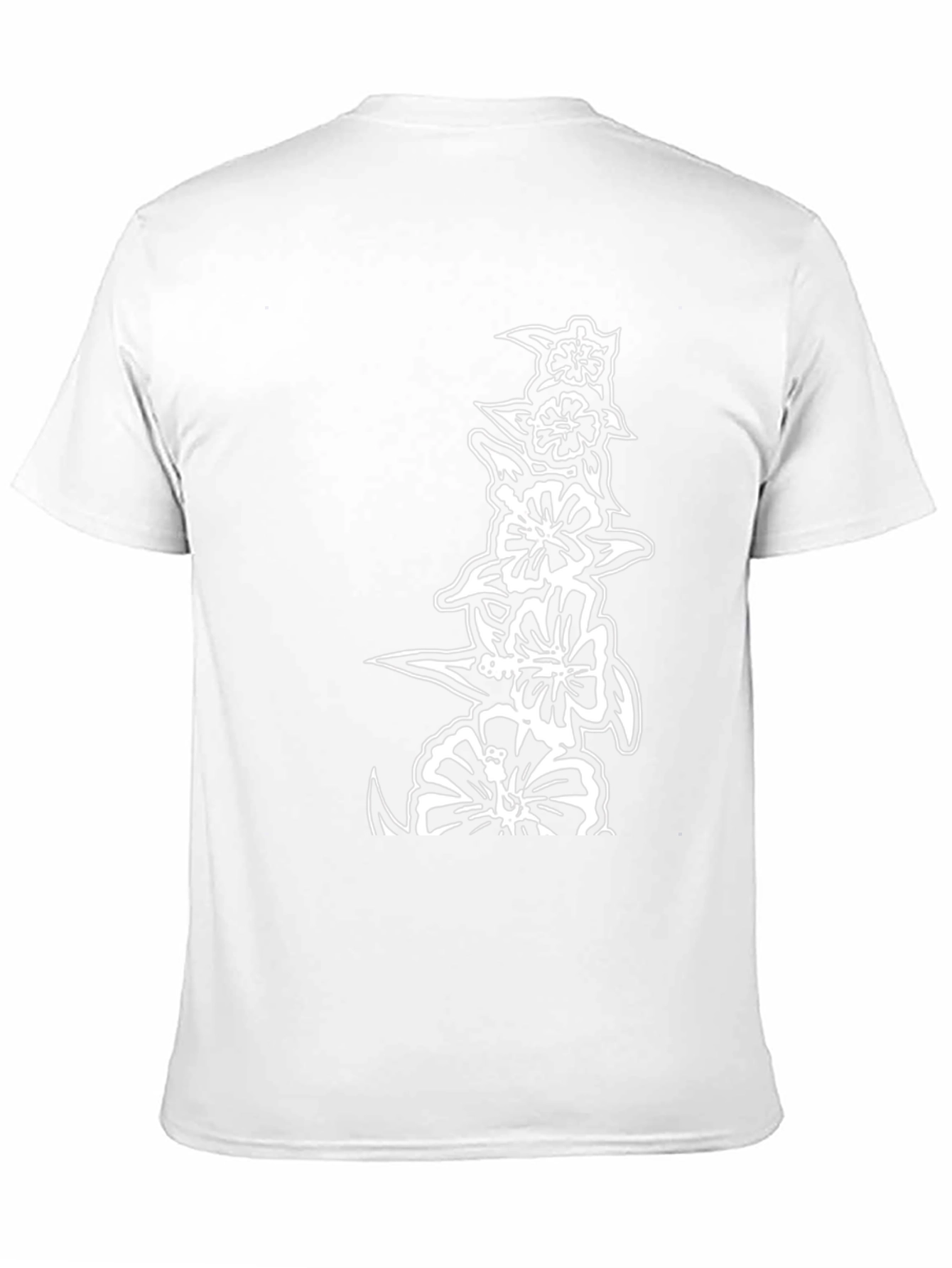Floral Print Black T-Shirt for Men