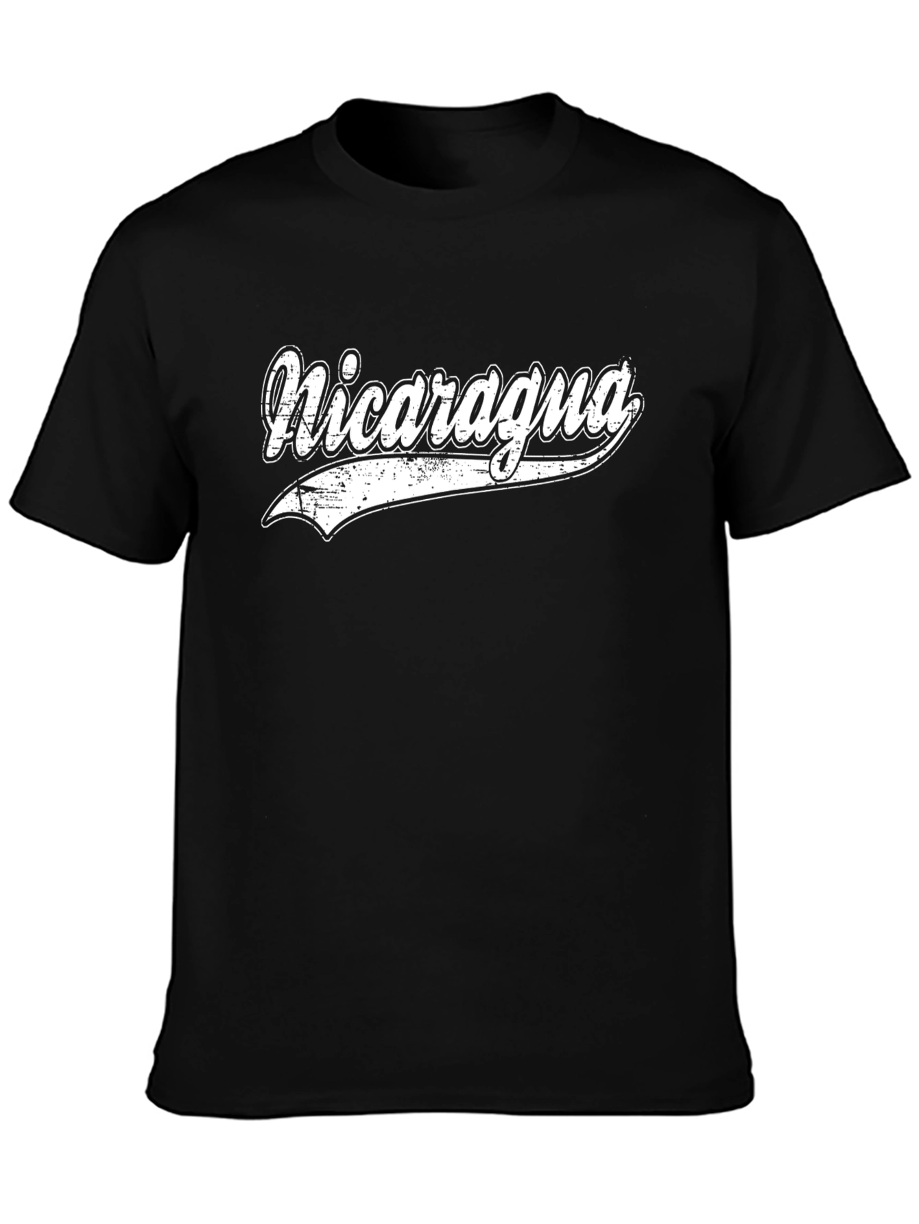 Nicaragua Graphic Tee - Retro Style Black T-Shirt