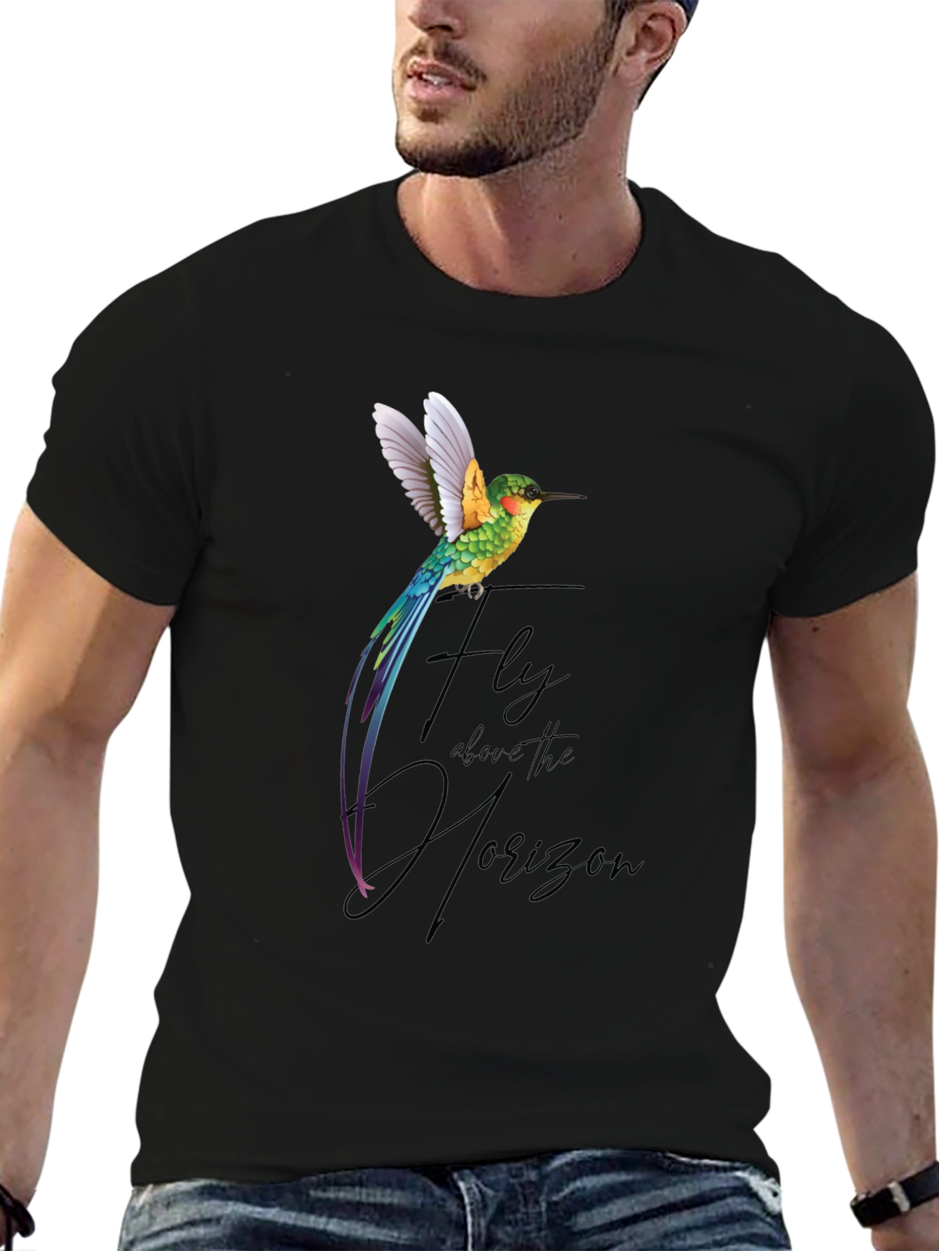 Hummingbird Graphic T-Shirt - Fly Above the Horizon