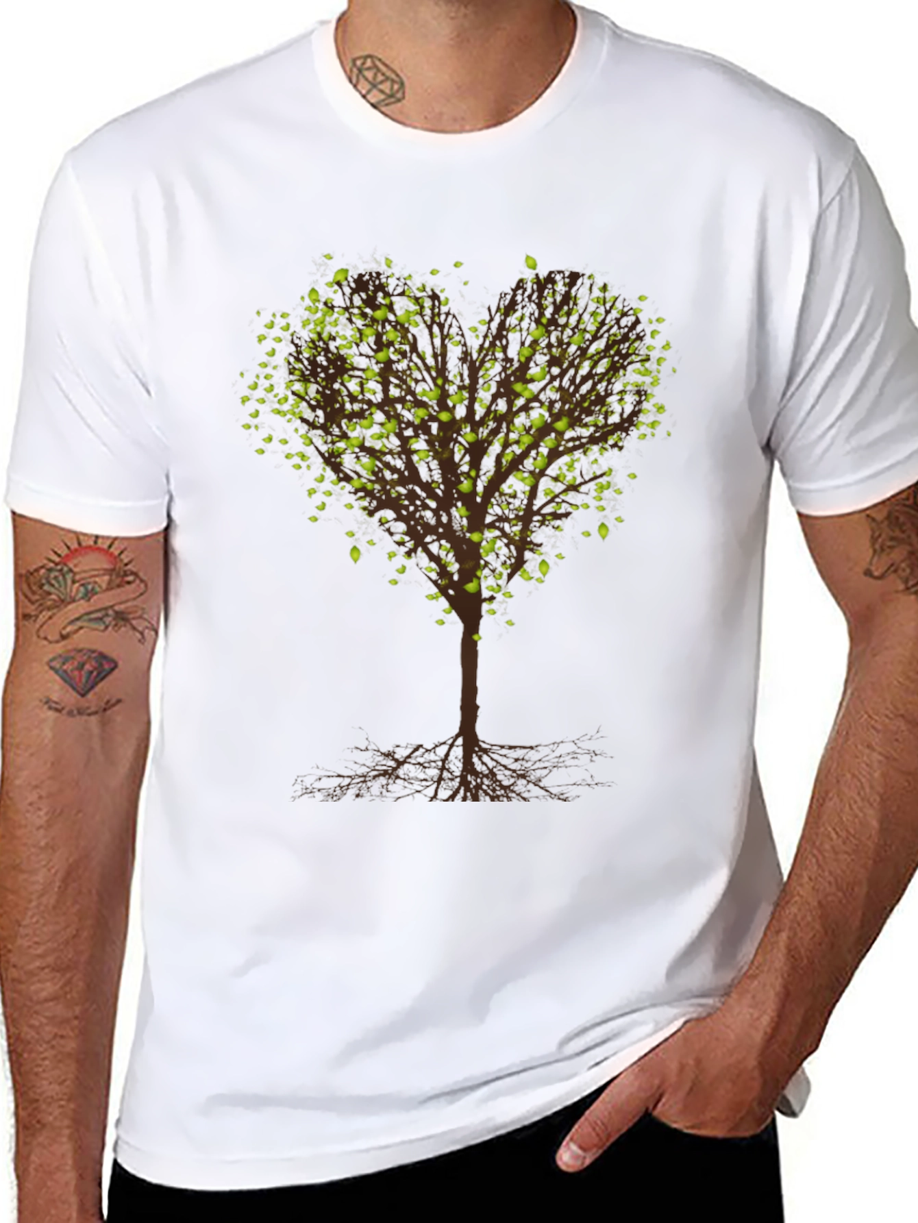 Heart Tree Graphic Tee - Nature Lovers Black T-Shirt