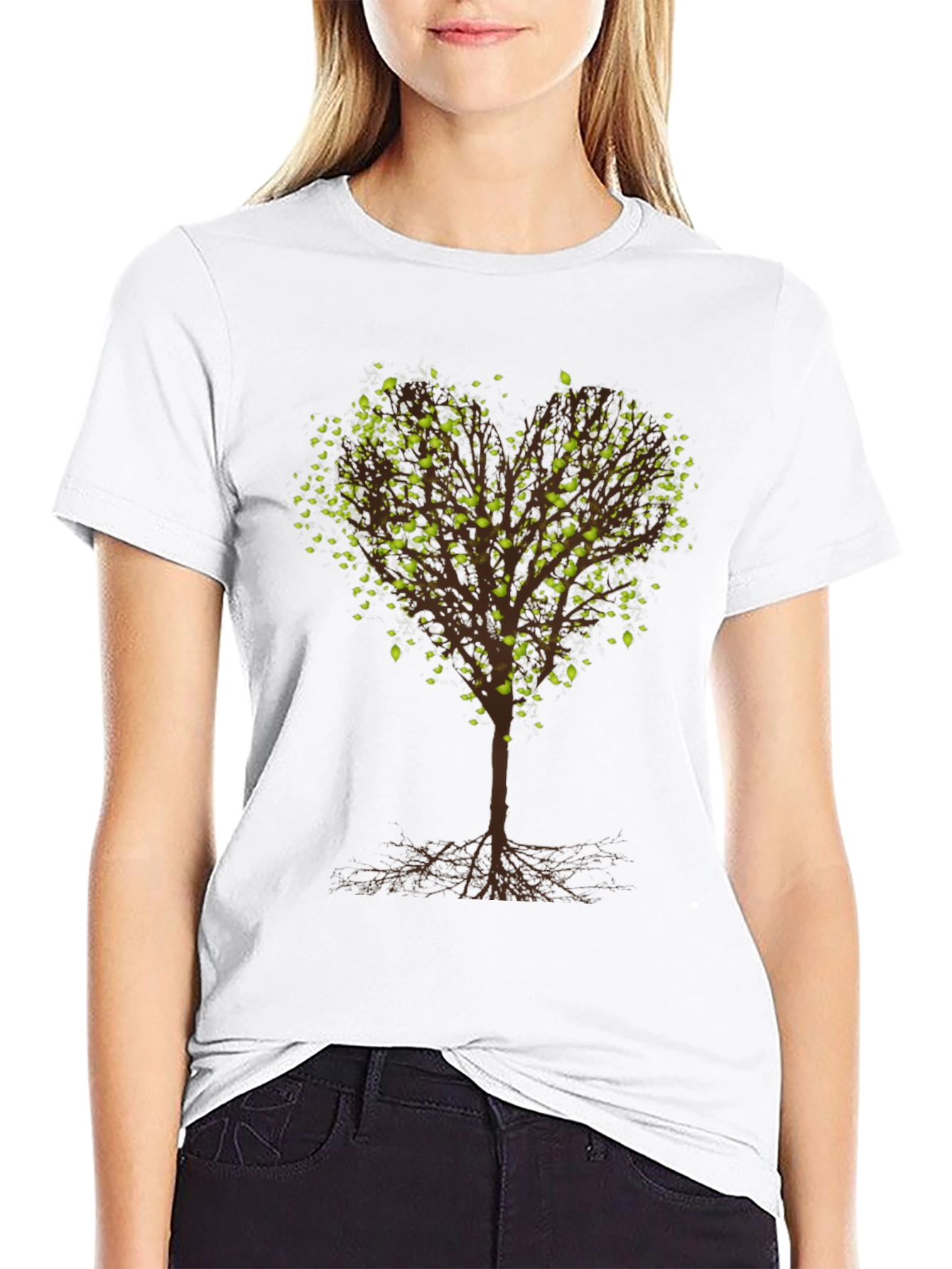 Heart Tree Graphic Tee - Nature Lovers Black T-Shirt