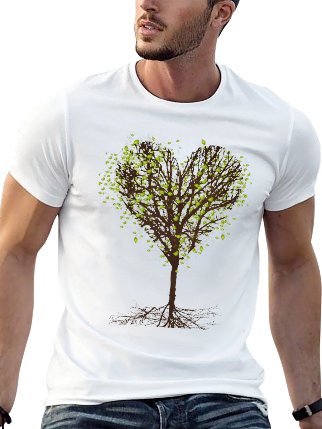 Heart Tree Graphic Tee - Nature Lovers Black T-Shirt