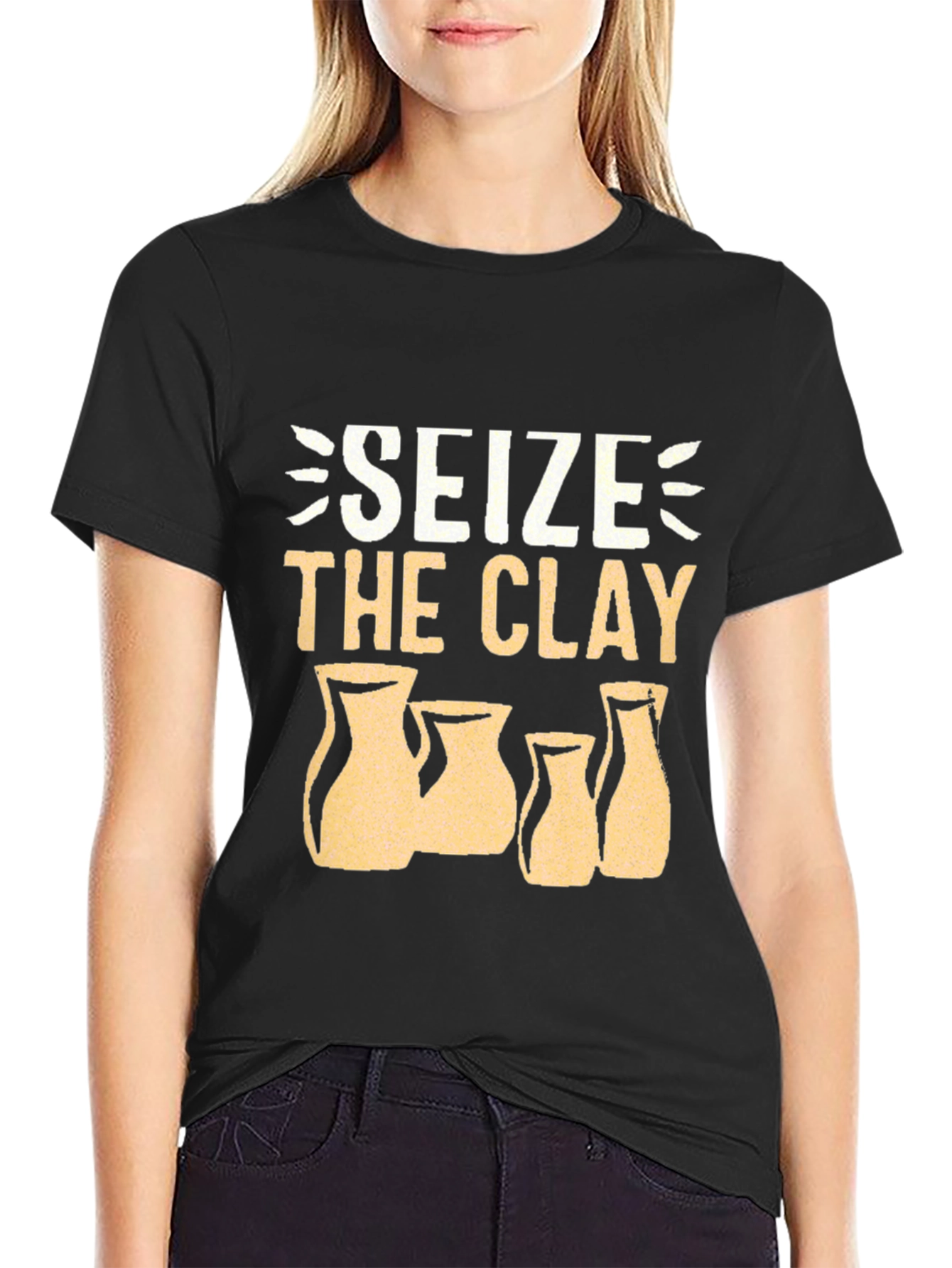 Seize the Clay Black T-Shirt Pottery Lover Tee