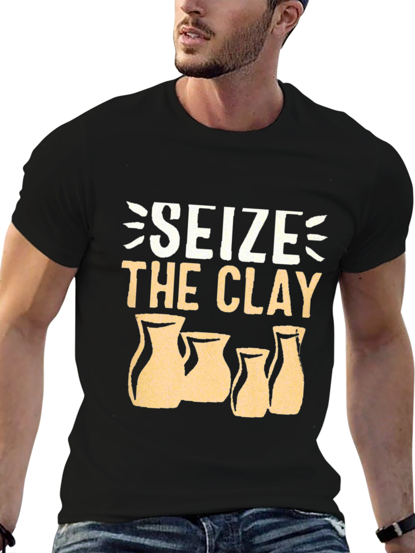 Seize the Clay Black T-Shirt Pottery Lover Tee