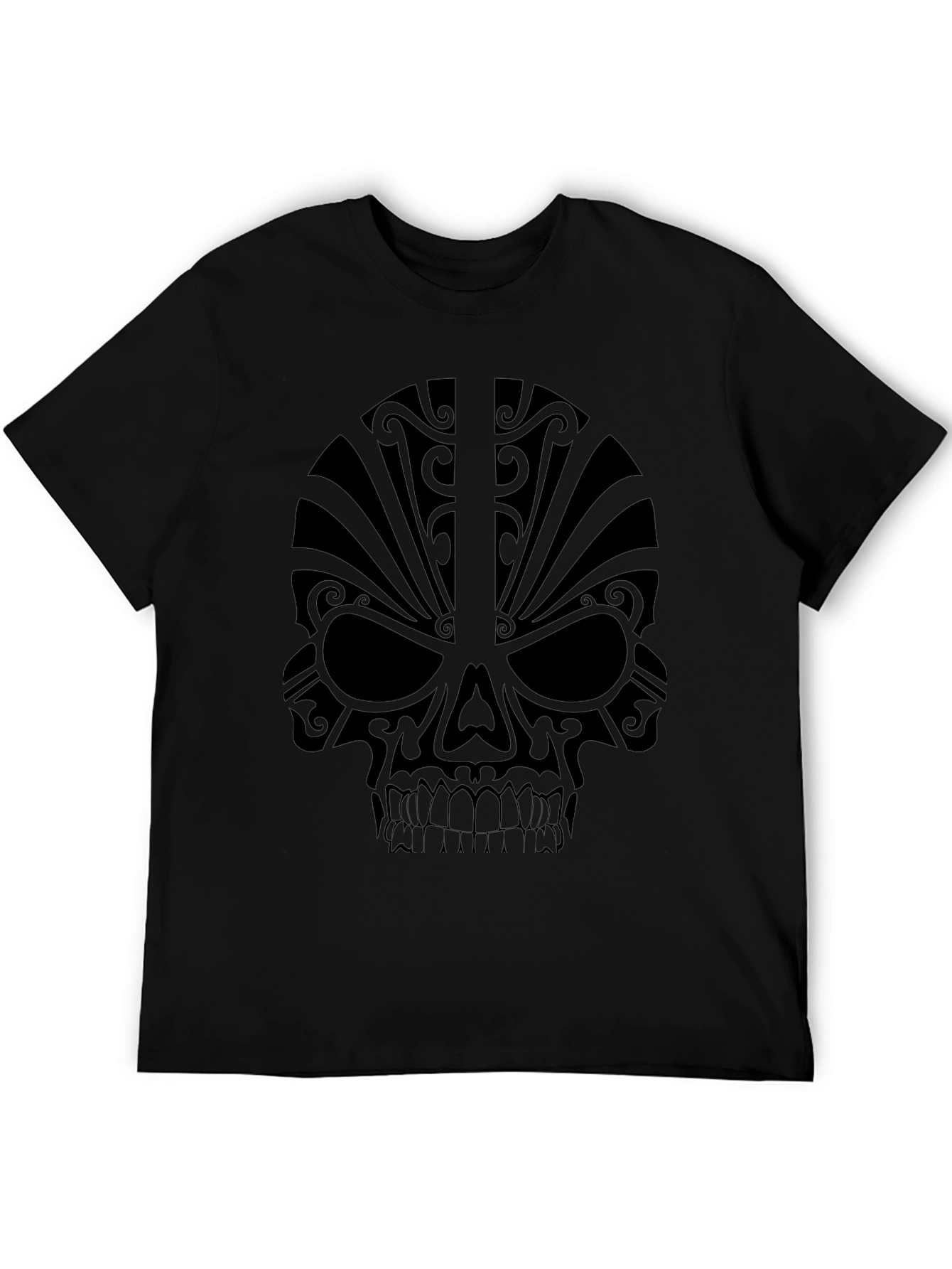 Mens Black Skull Graphic Tee