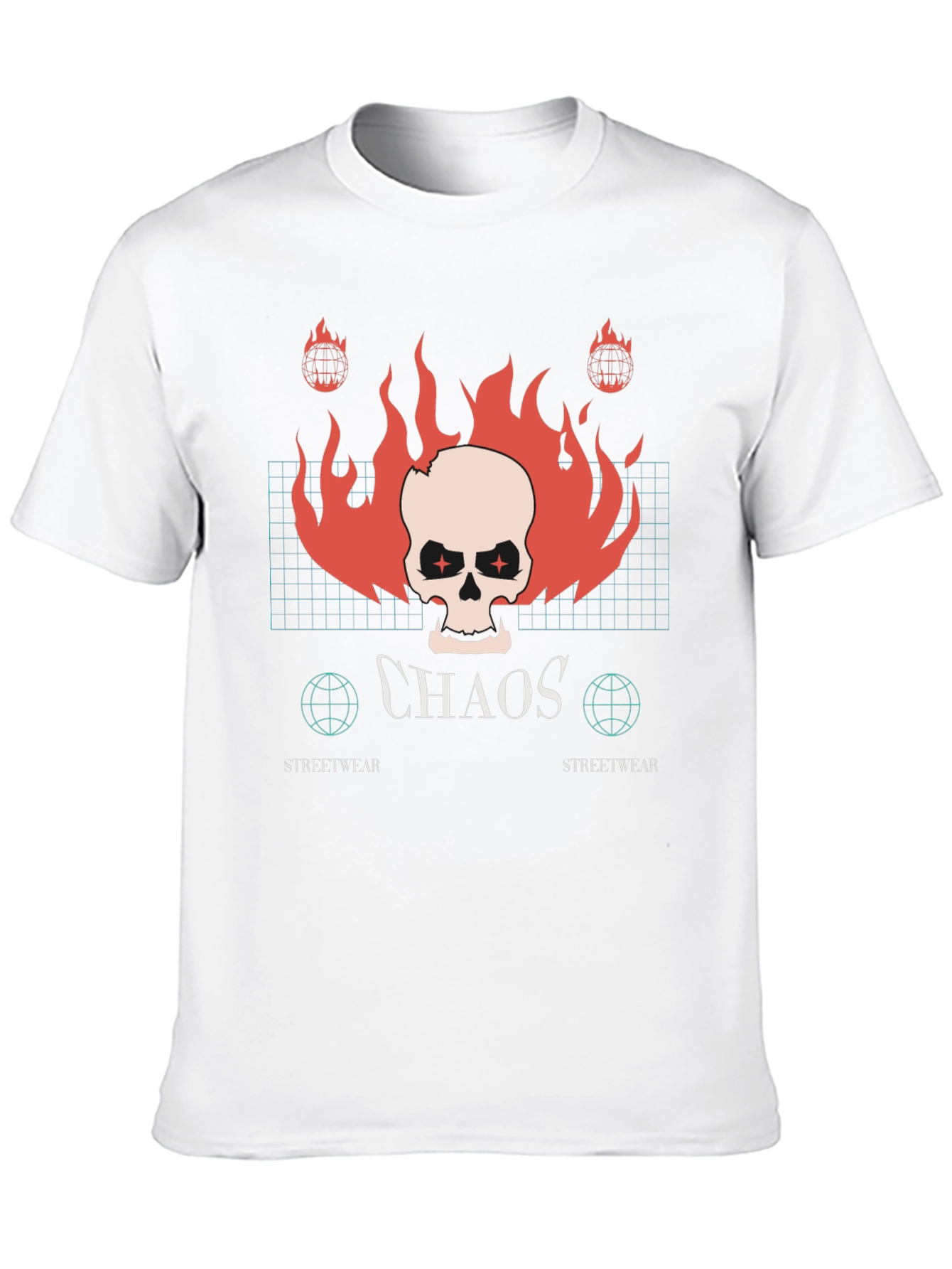Chaos Skull Graphic Print Black T-Shirt