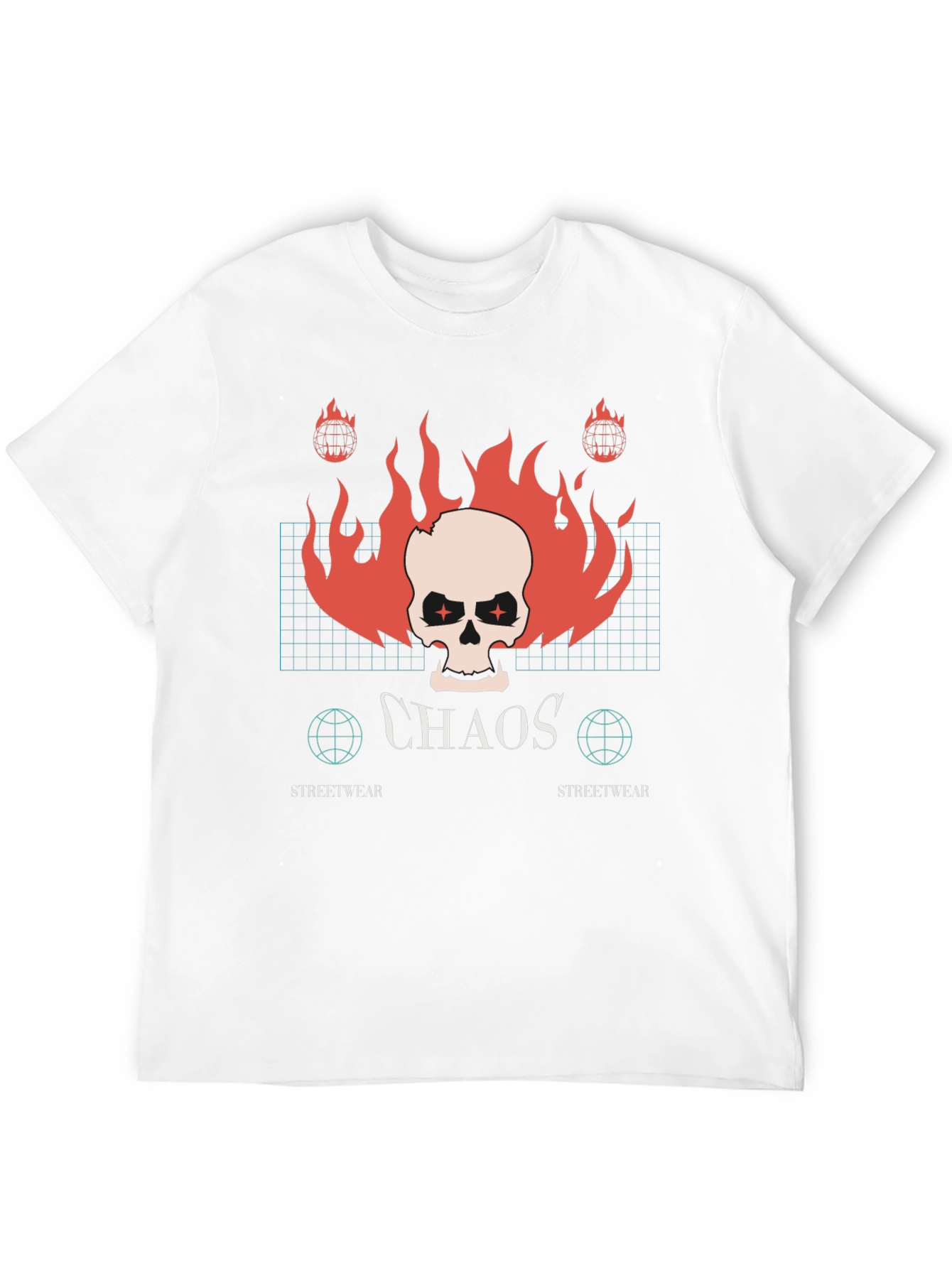 Chaos Skull Graphic Print Black T-Shirt