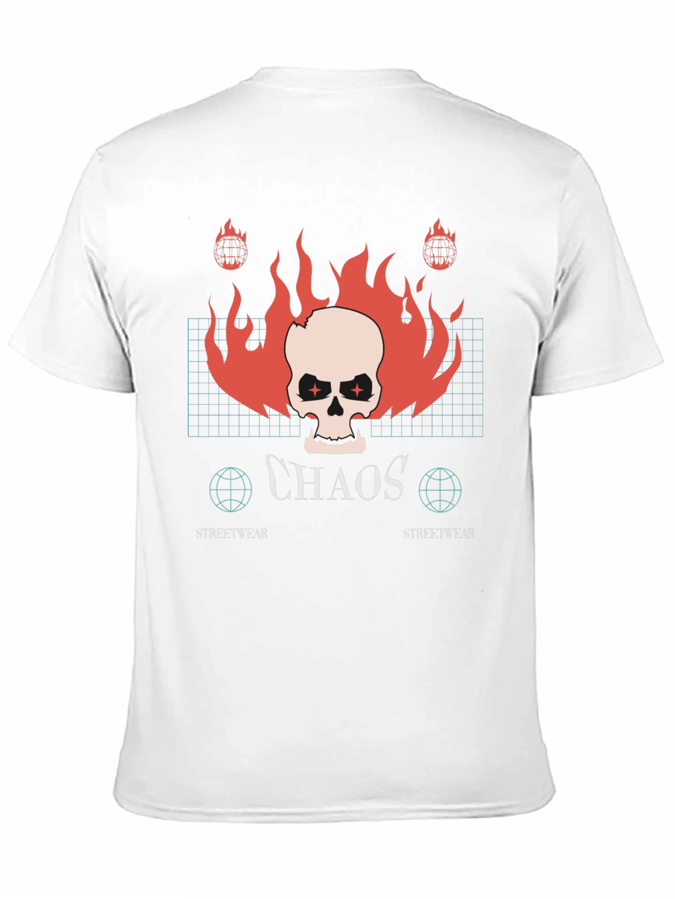 Chaos Skull Graphic Print Black T-Shirt