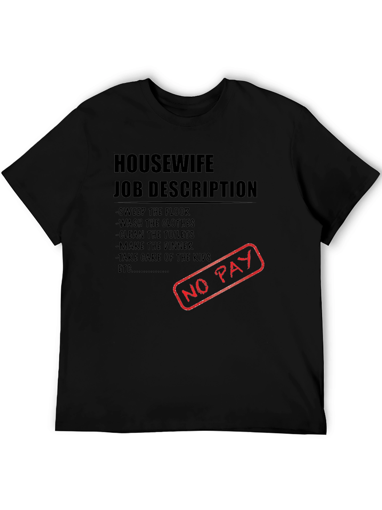Humorous Housewife Job Description T-Shirt