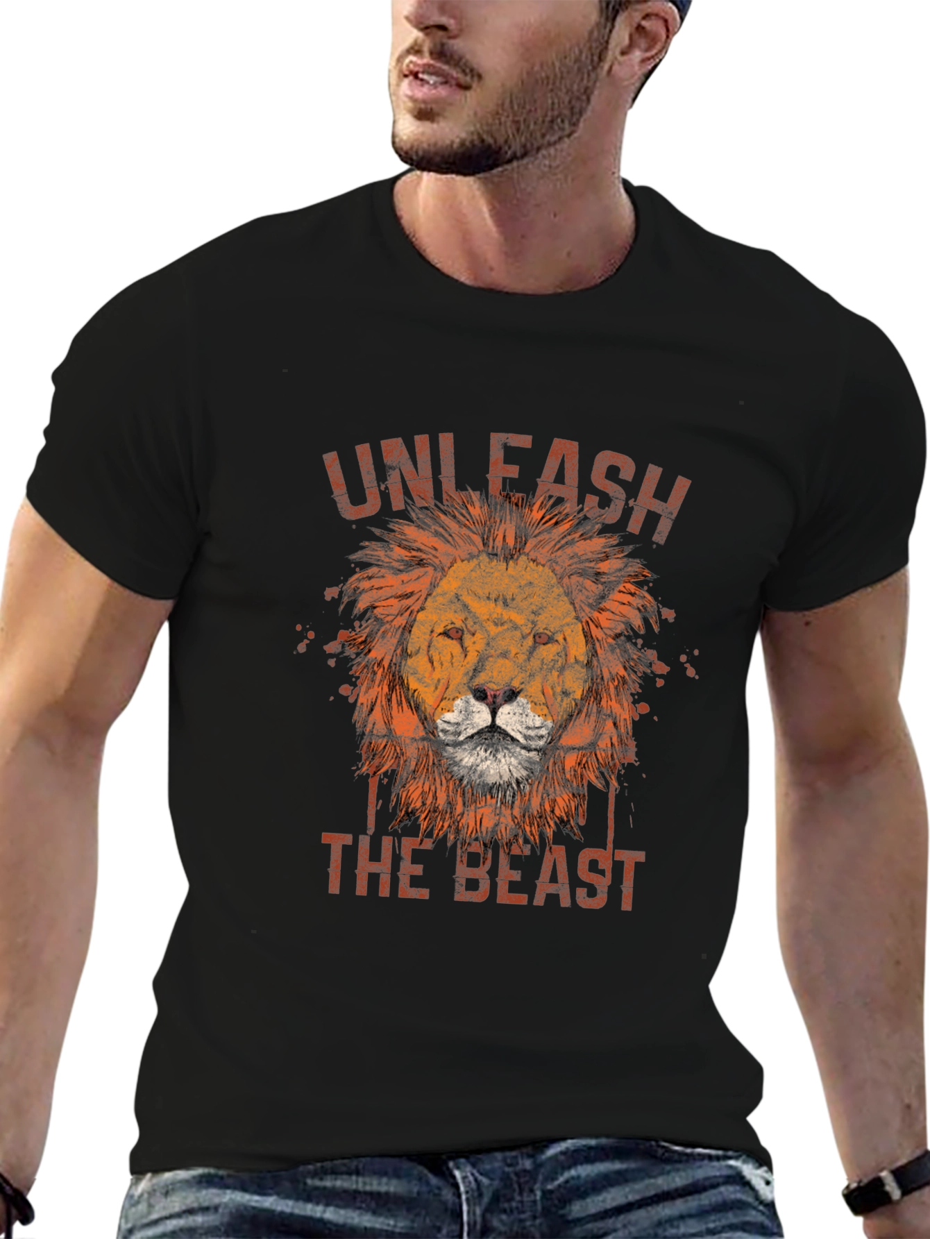Unleash the Beast Lion Graphic T-Shirt