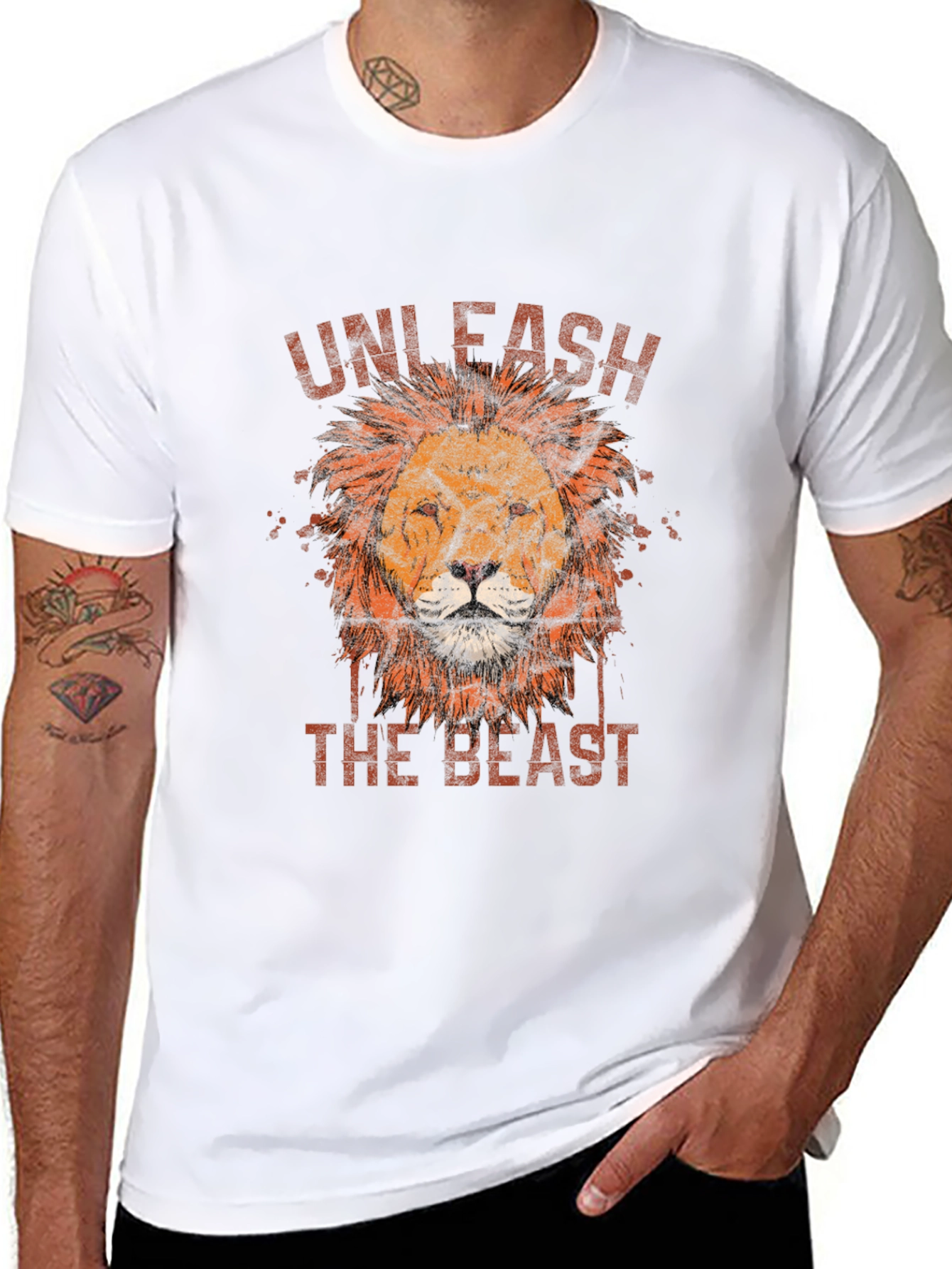 Unleash the Beast Lion Graphic T-Shirt
