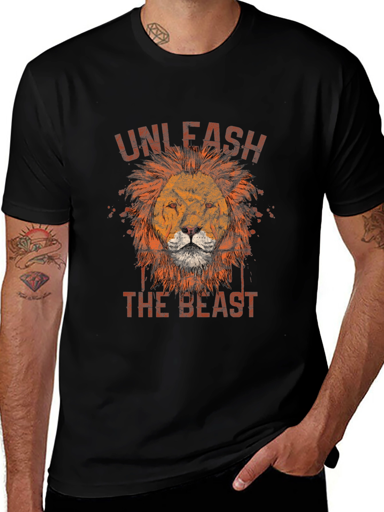 Unleash the Beast Lion Graphic T-Shirt