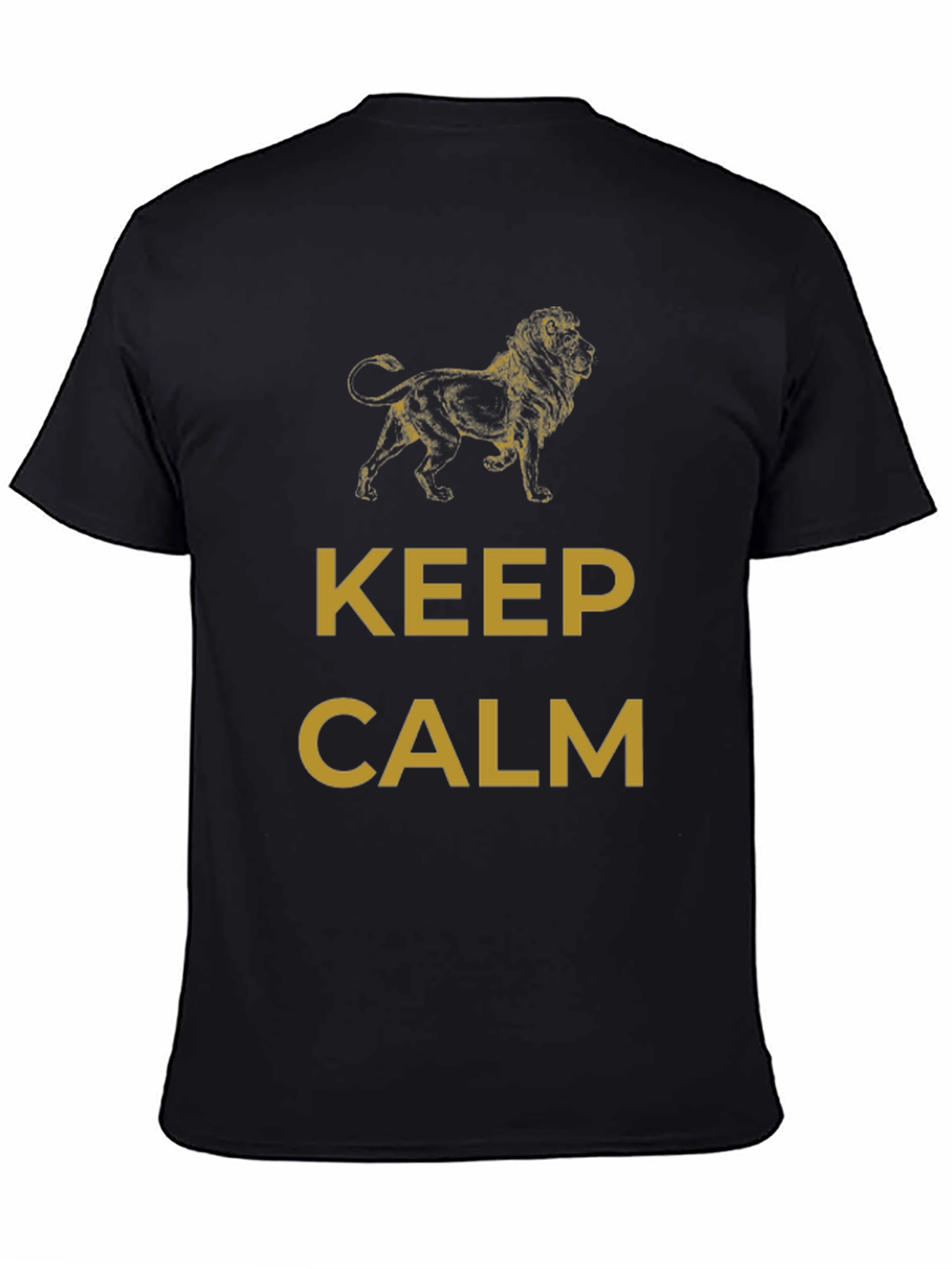 Keep Calm Lion Graphic Black T-Shirt