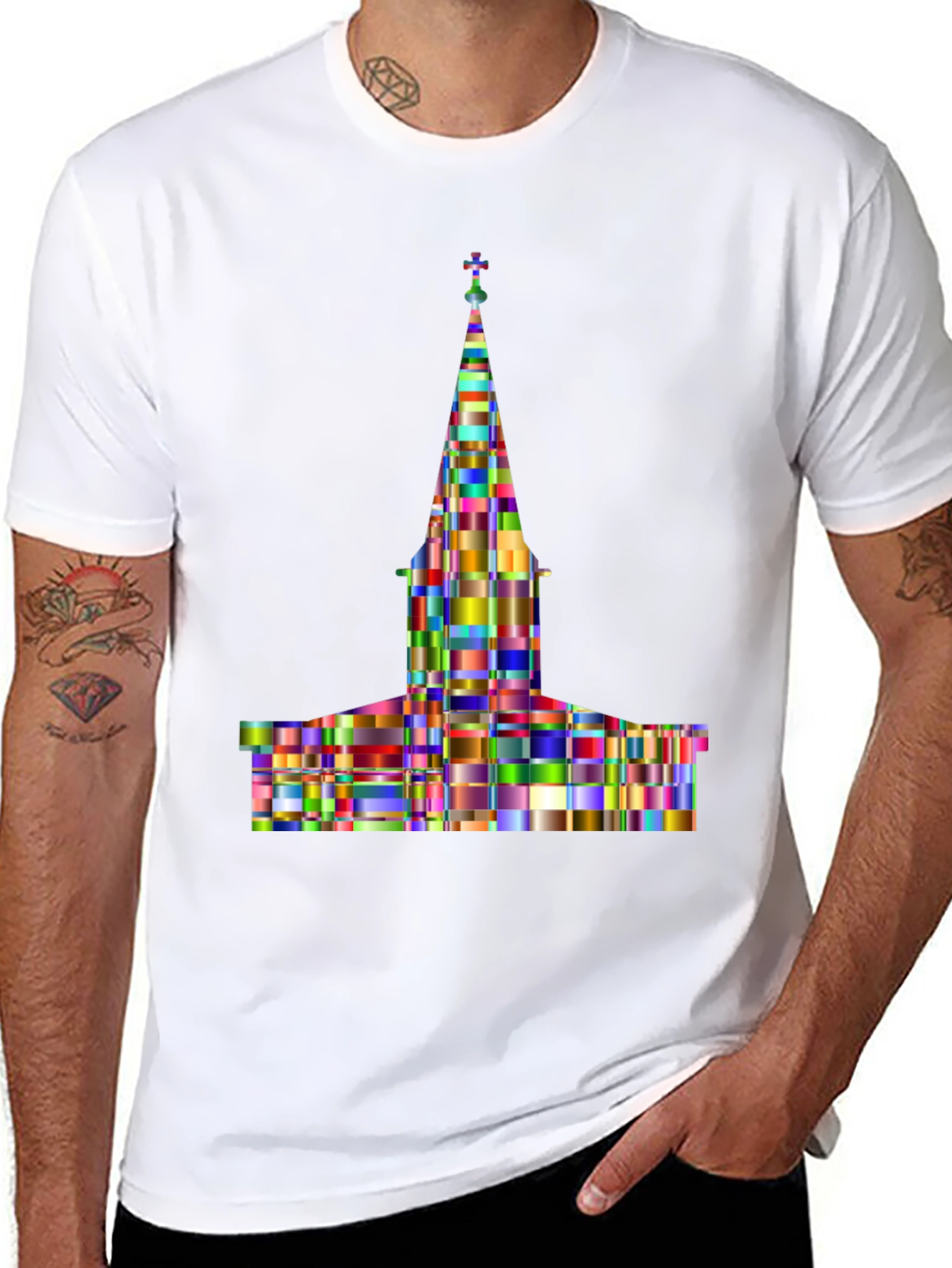 Colorful Church Graphic T-Shirt