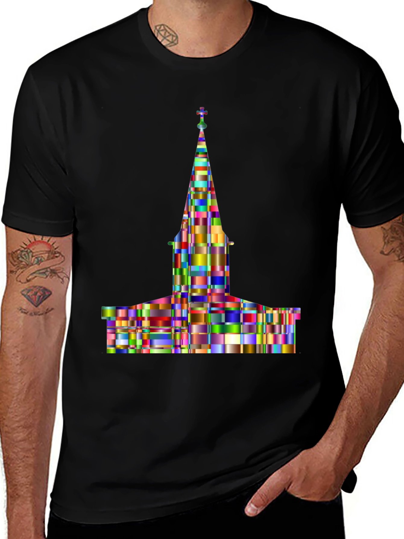 Colorful Church Graphic T-Shirt