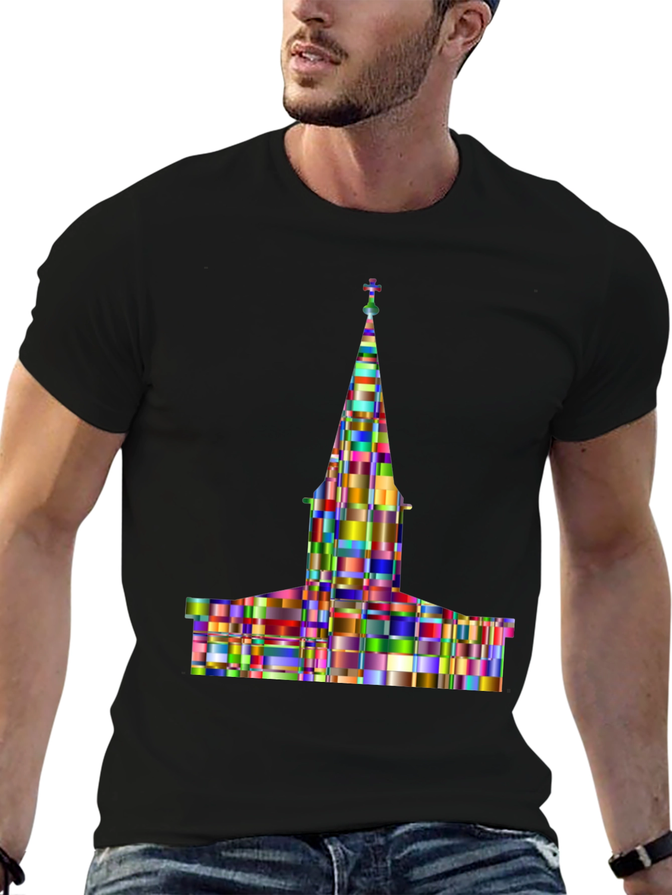 Colorful Church Graphic T-Shirt