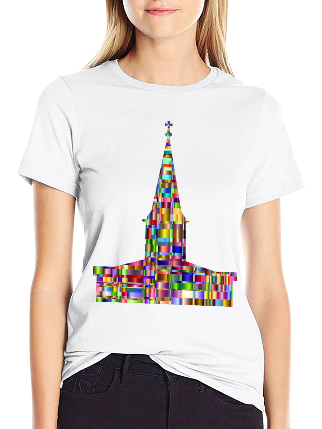 Colorful Church Graphic T-Shirt