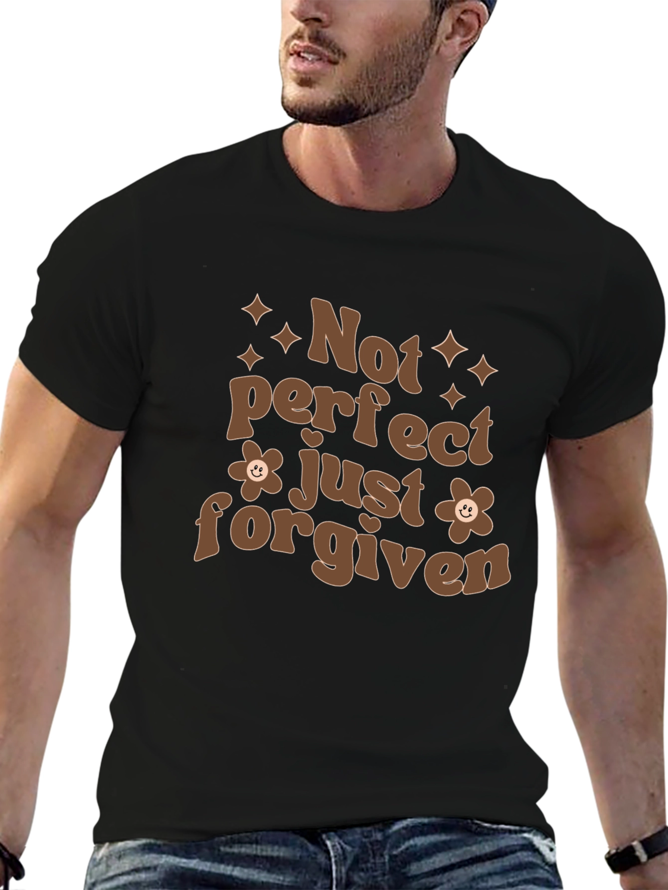Not Perfect Just Forgiven Black T-Shirt