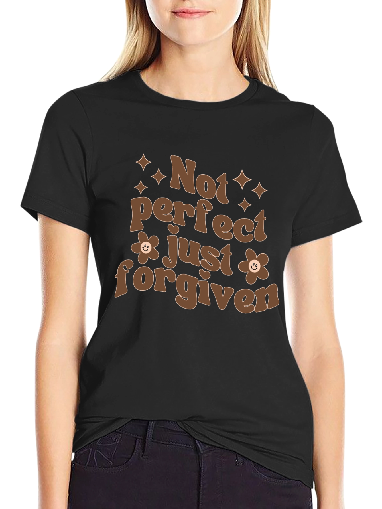 Not Perfect Just Forgiven Black T-Shirt