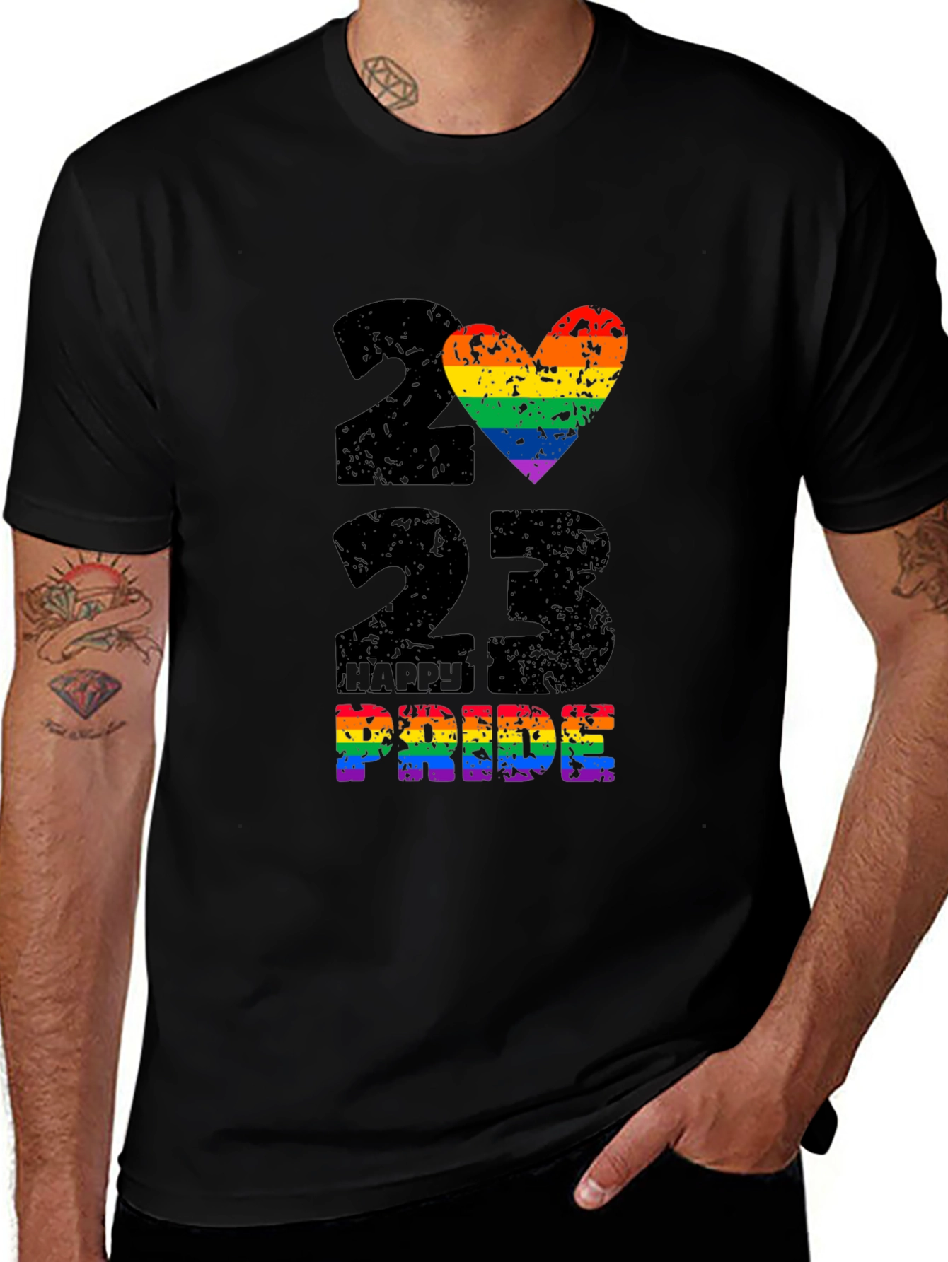 2023 Happy Pride Rainbow Heart T-Shirt