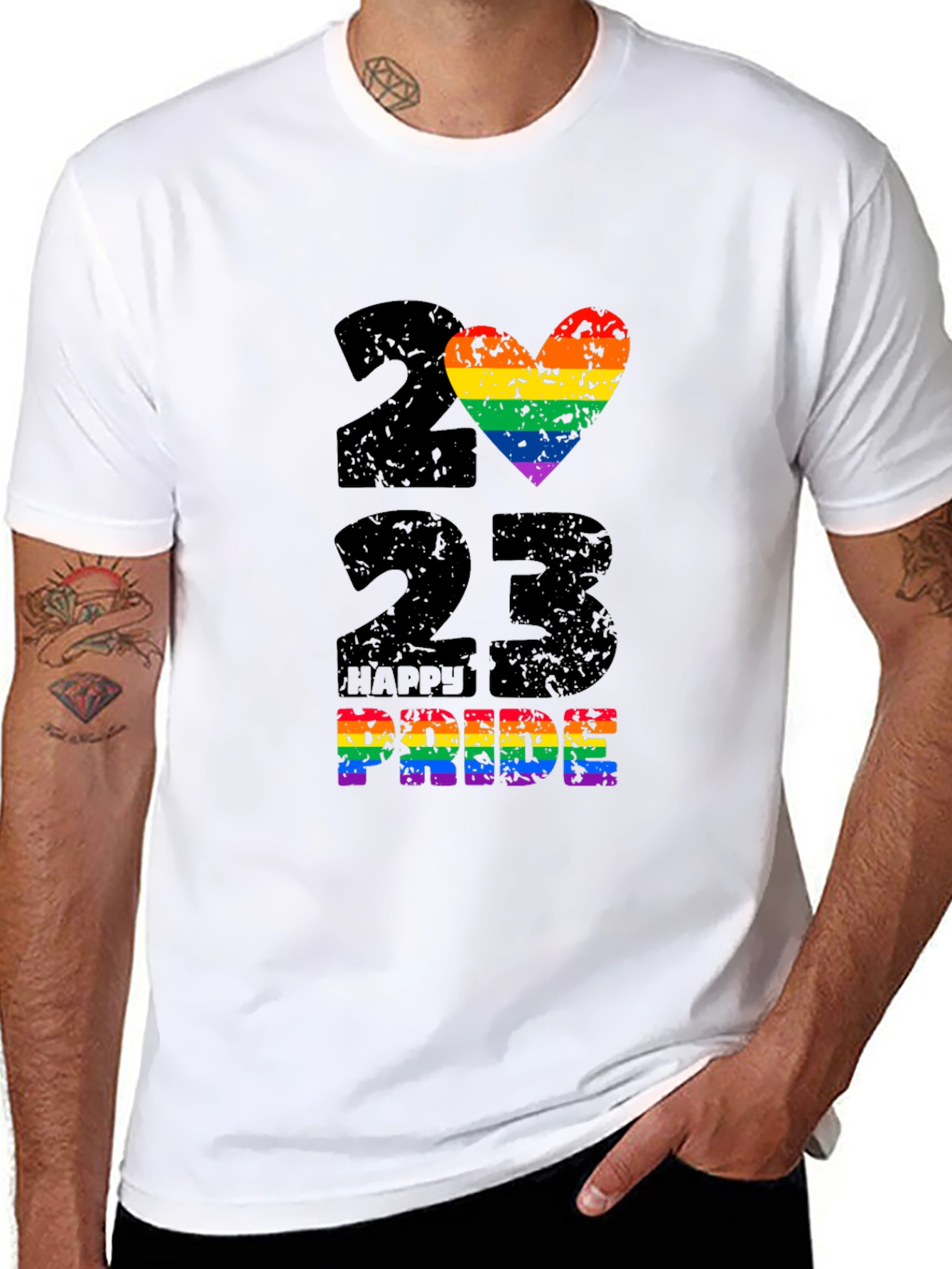 2023 Happy Pride Rainbow Heart T-Shirt