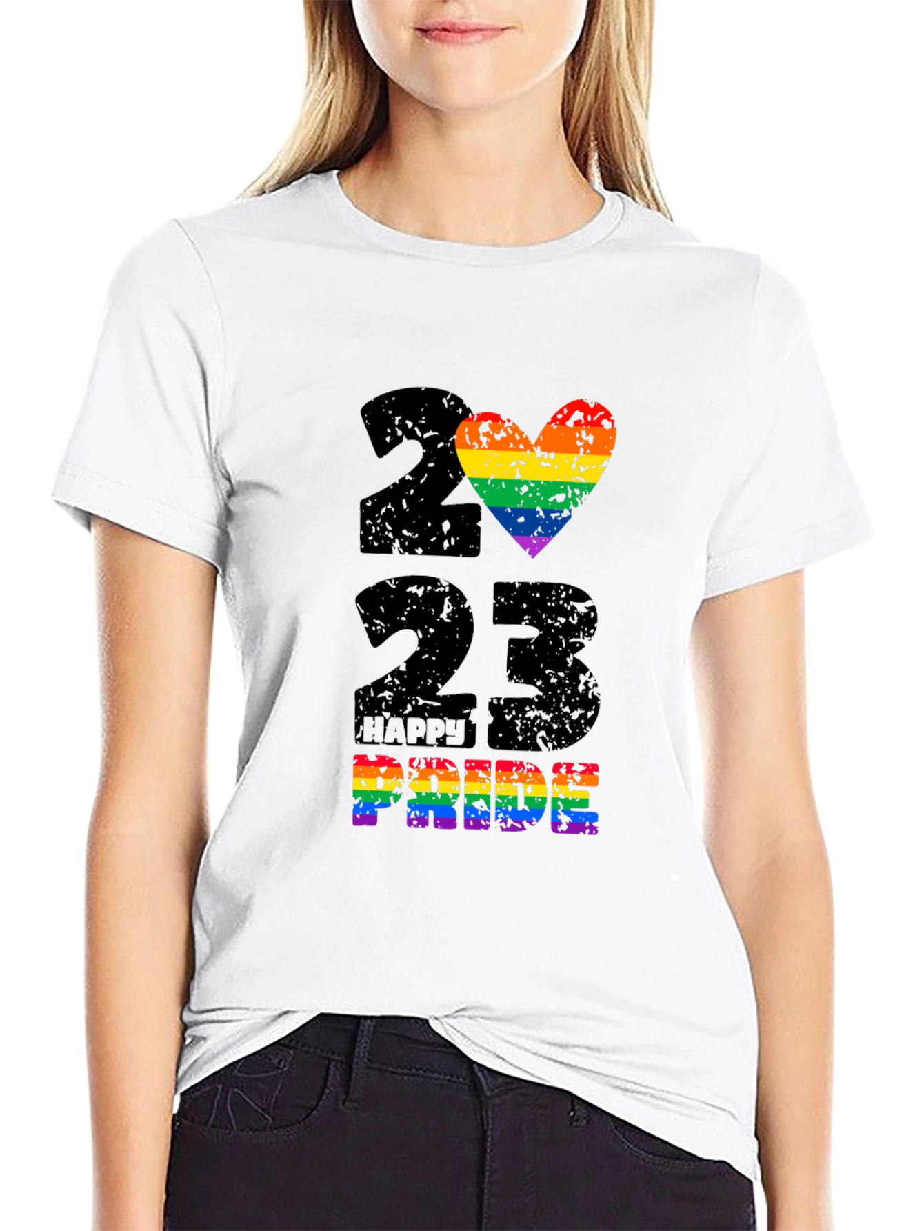 2023 Happy Pride Rainbow Heart T-Shirt