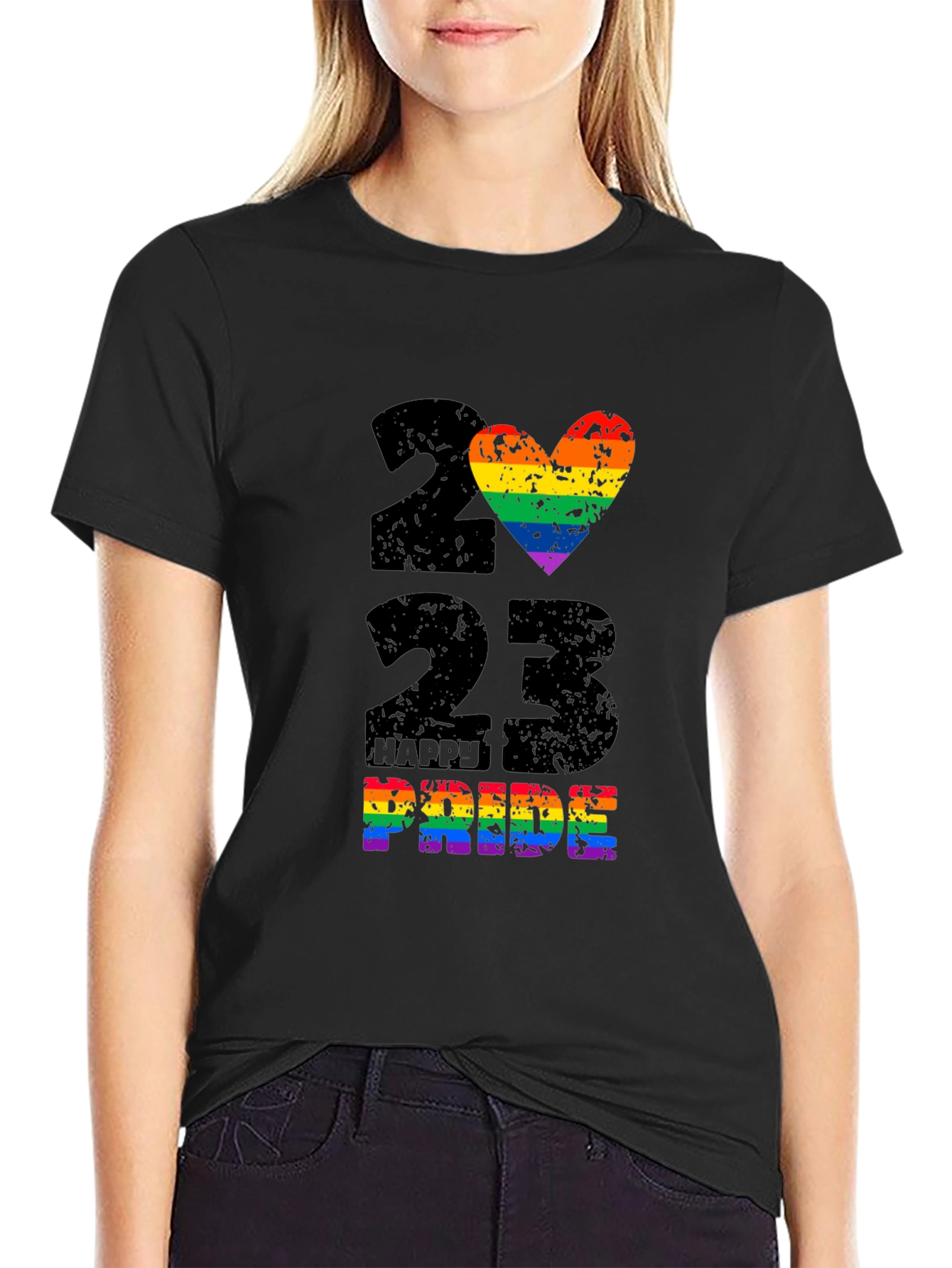 2023 Happy Pride Rainbow Heart T-Shirt