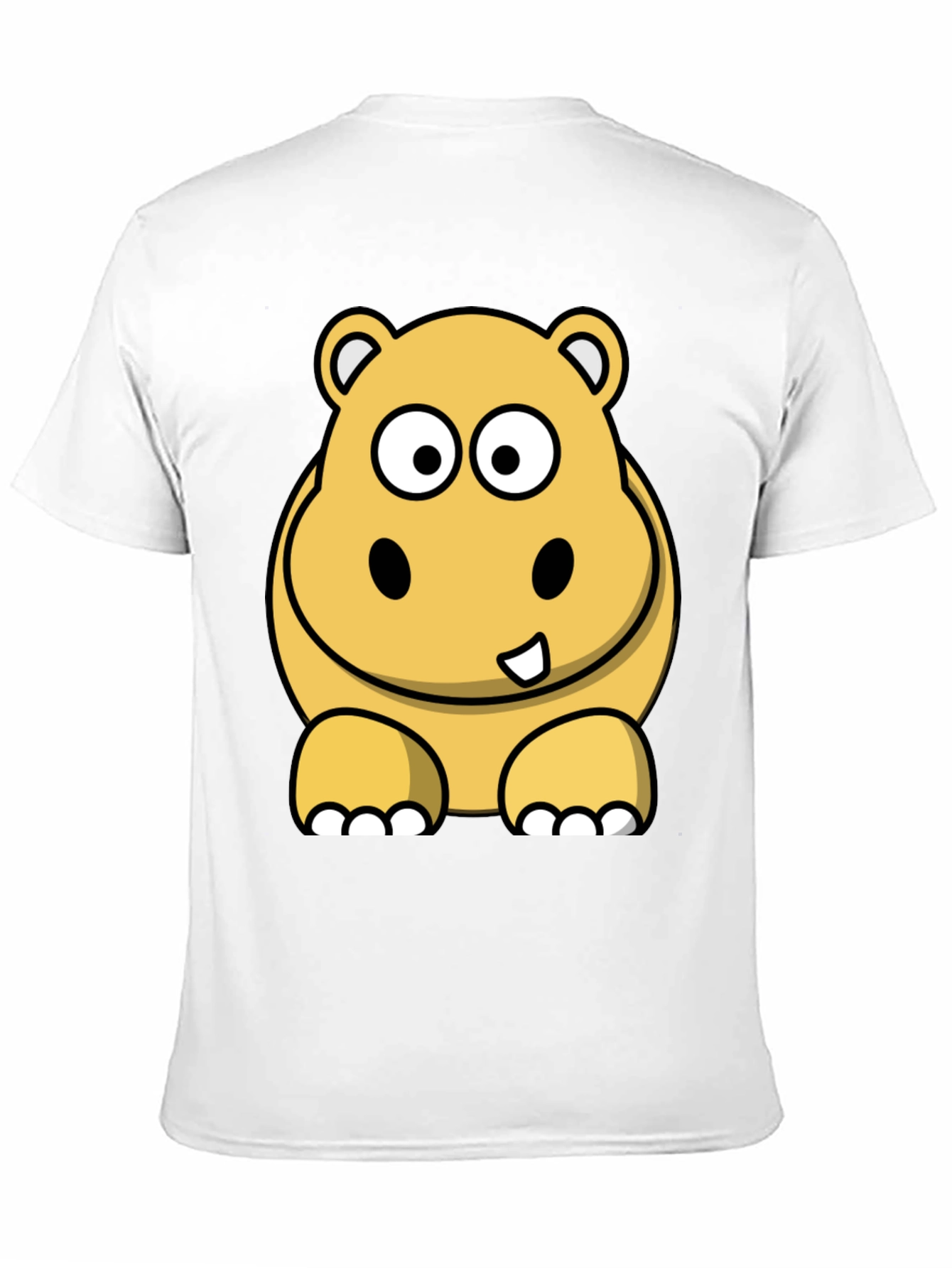 Hippo Cartoon Graphic Tee - Black