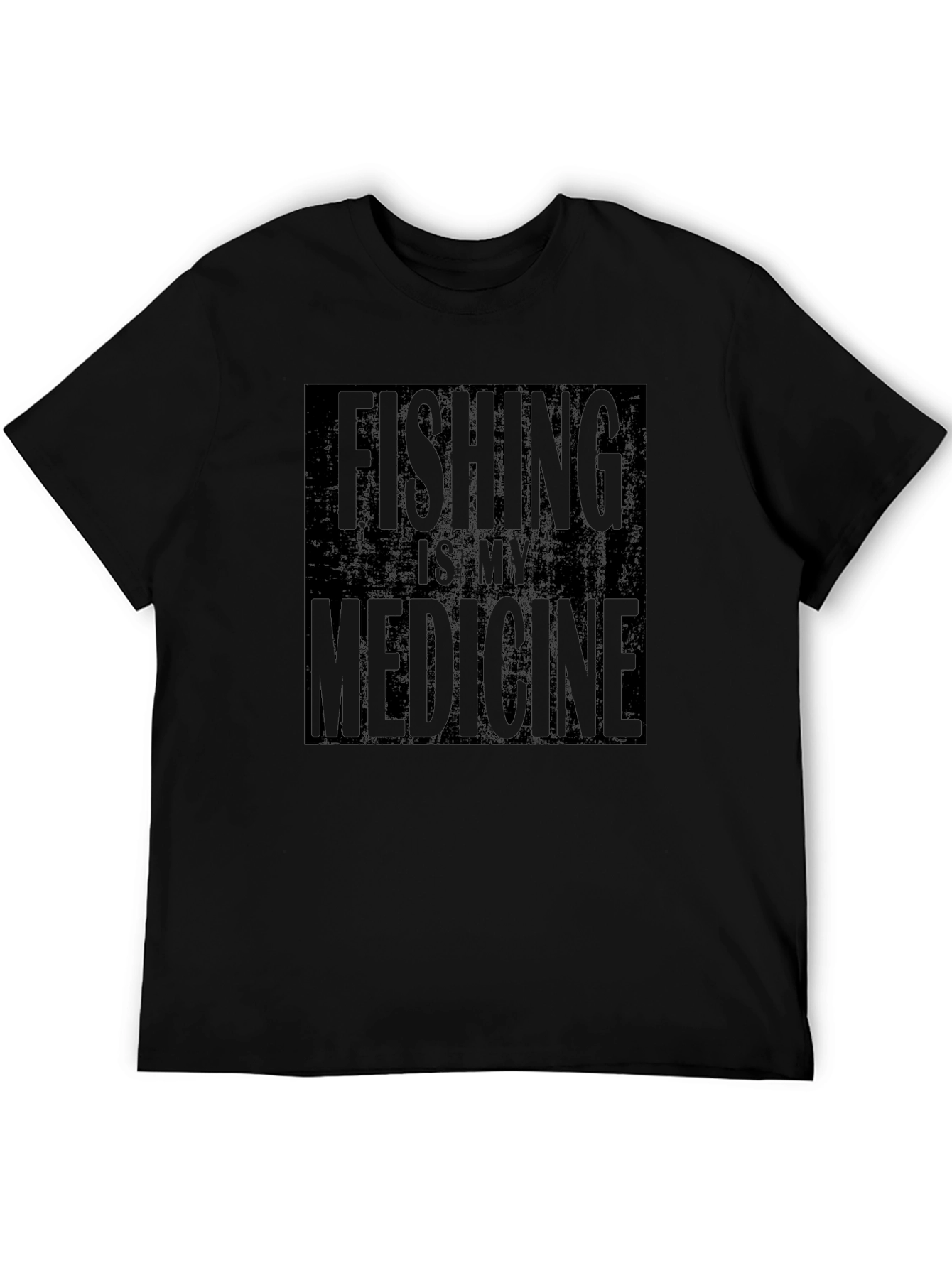 Fishing is My Medicine Black T-Shirt