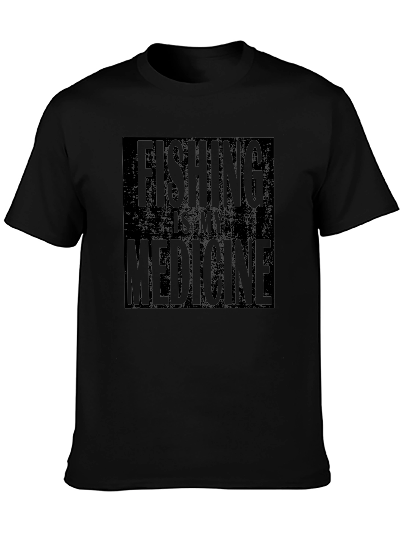 Fishing is My Medicine Black T-Shirt