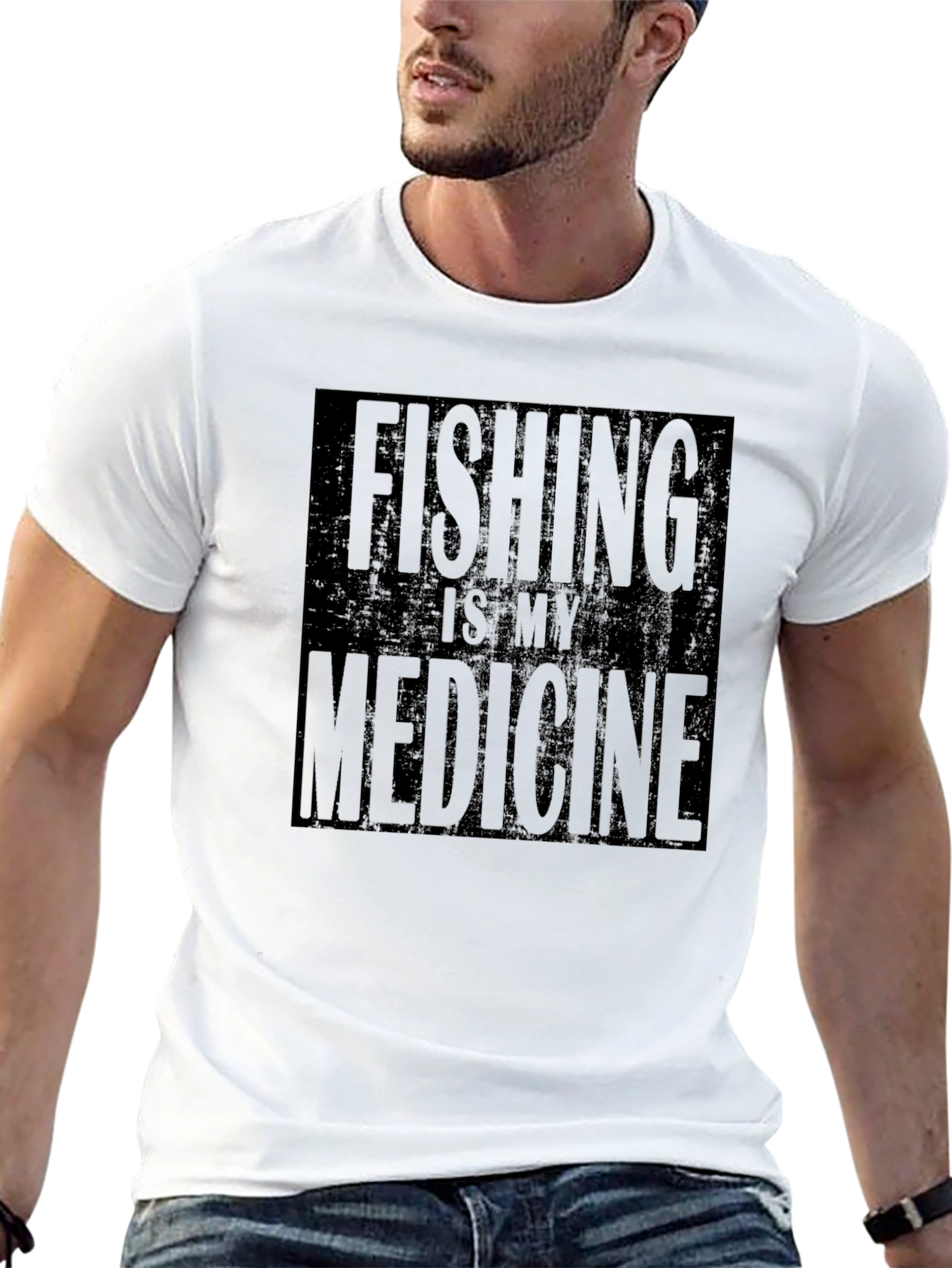 Fishing is My Medicine Black T-Shirt