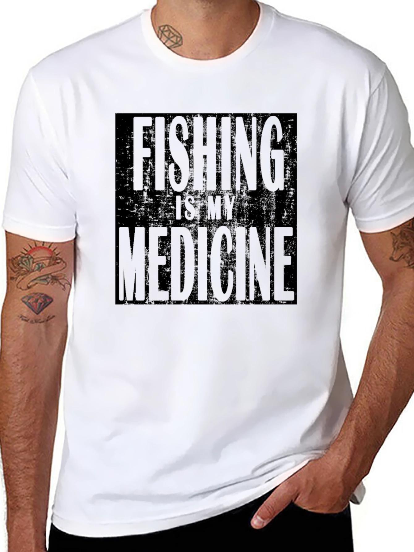 Fishing is My Medicine Black T-Shirt