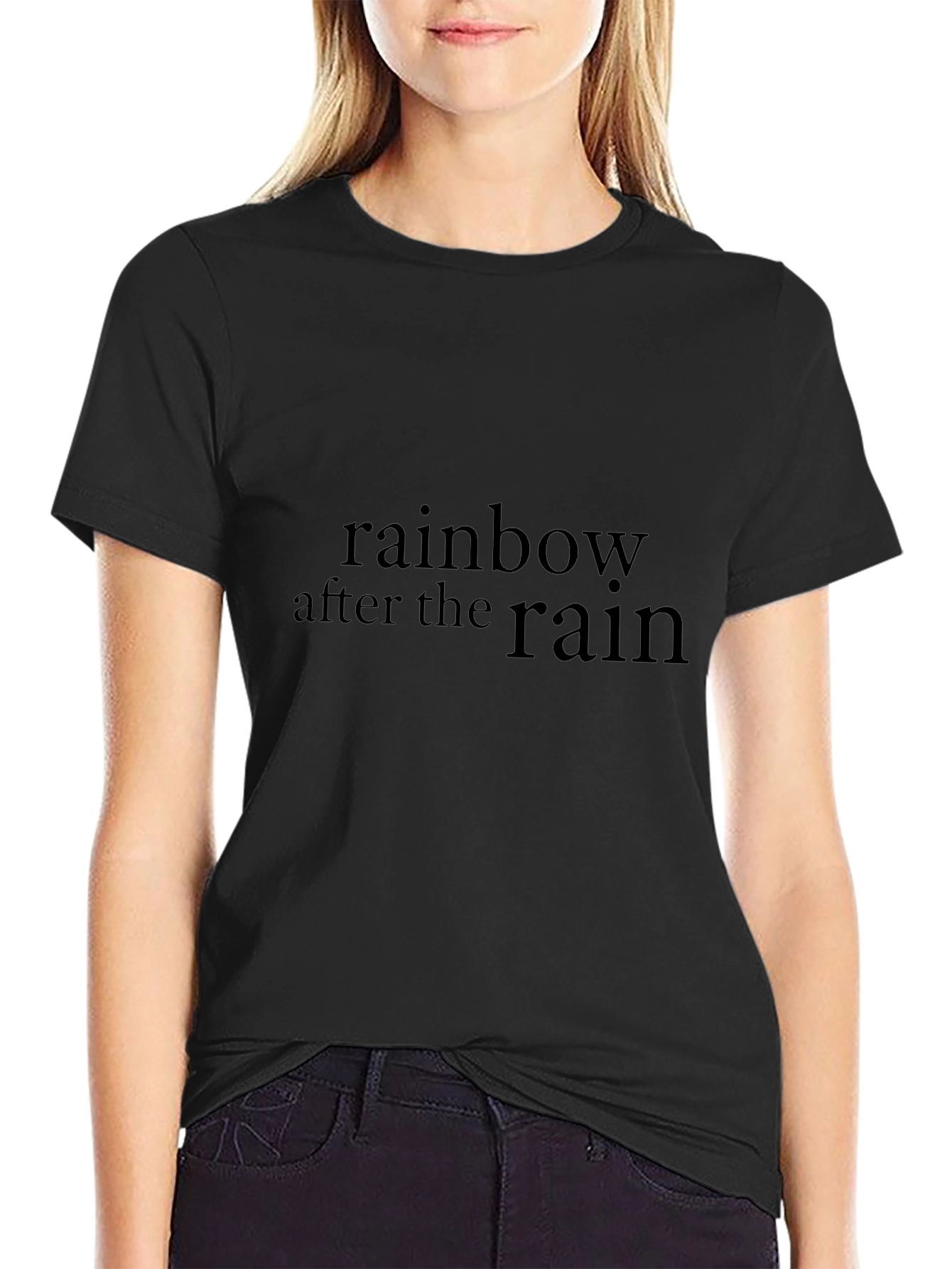 Rainbow After the Rain Black T-Shirt