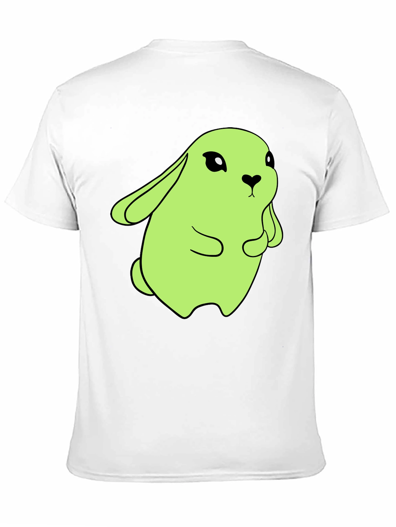 Cute Green Bunny Graphic Tee - Soft Cotton Blend