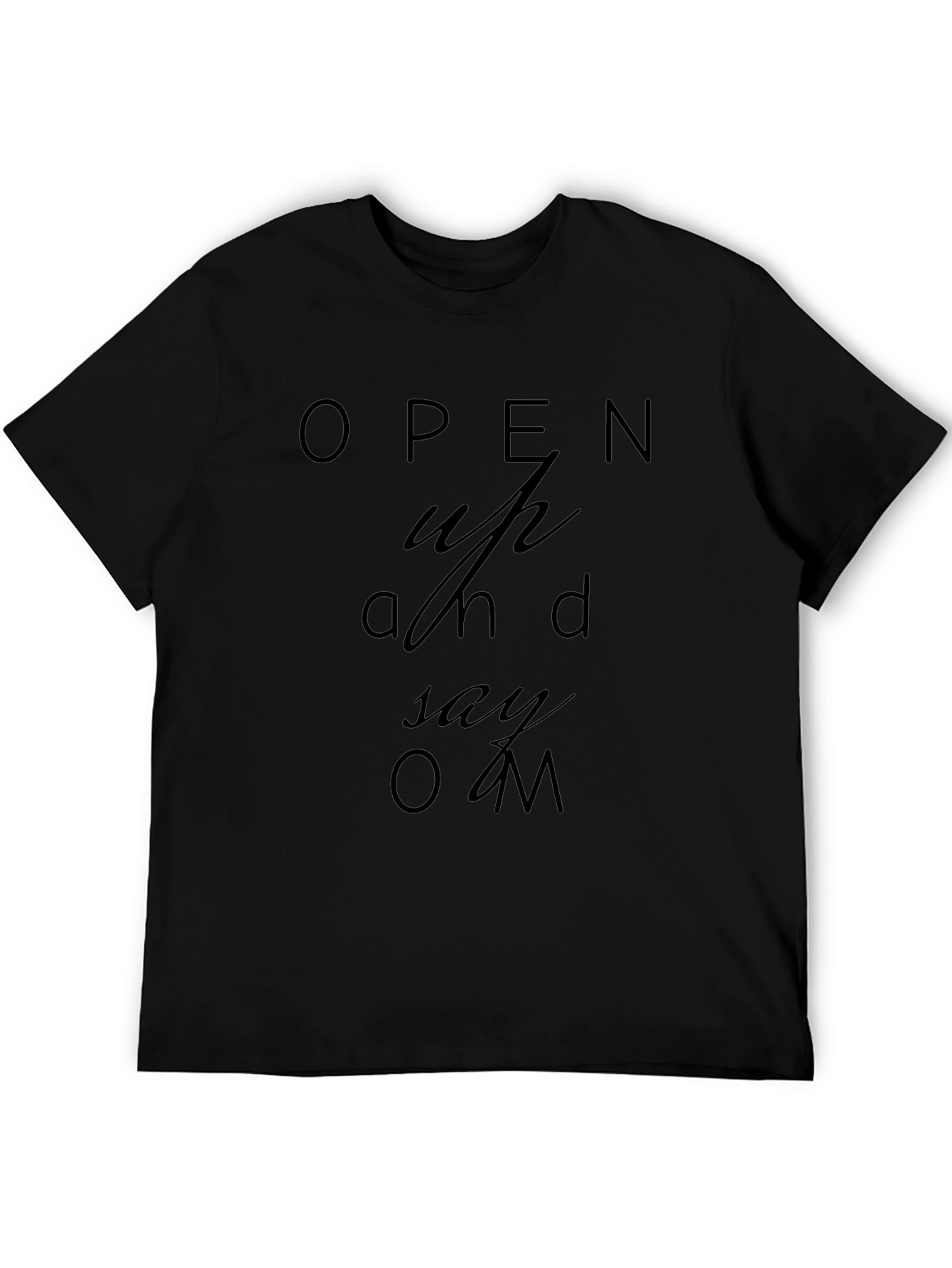 Open Up and Say Om Black Graphic Tee