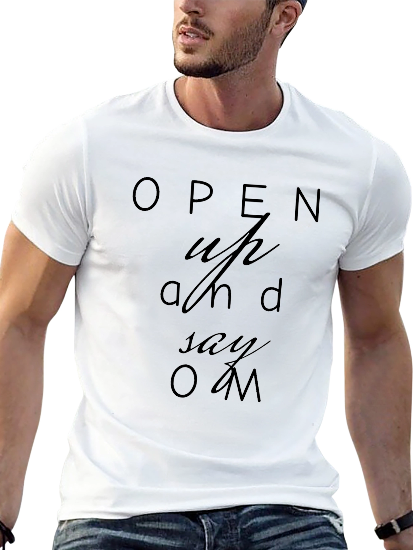 Open Up and Say Om Black Graphic Tee