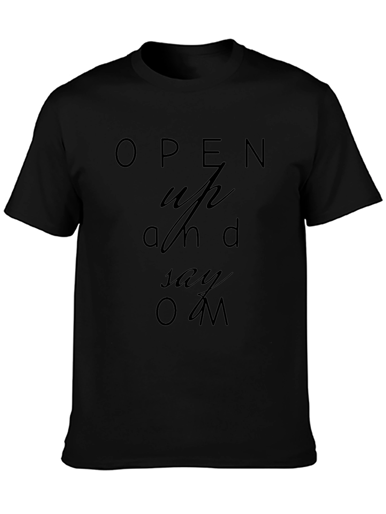 Open Up and Say Om Black Graphic Tee