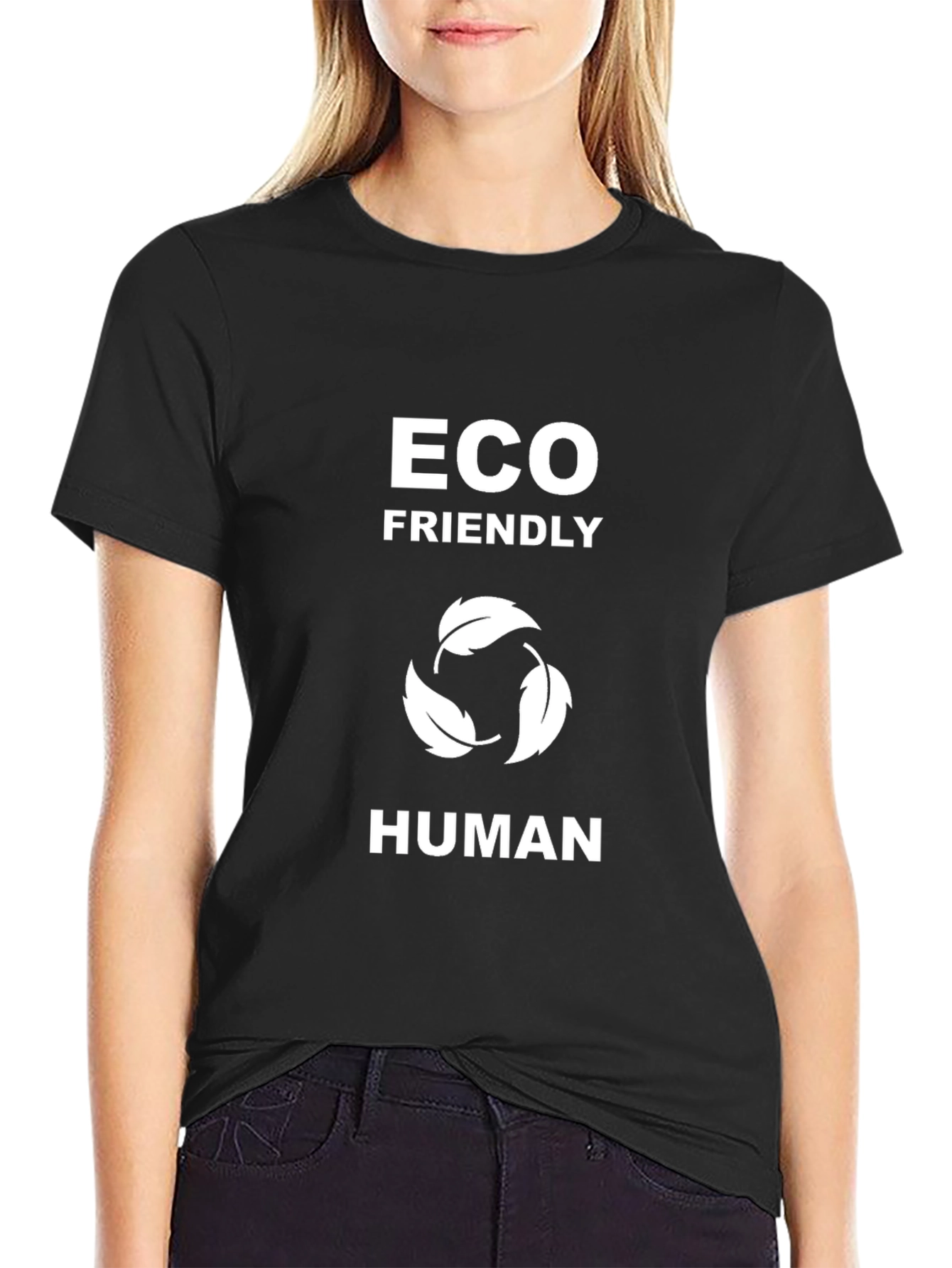 Eco Friendly Human T-Shirt - Recycle Leaf Design